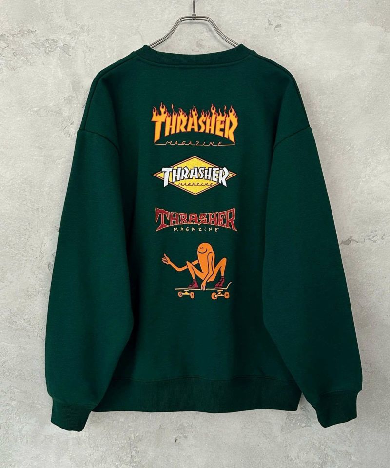 [期間限定価格]THRASHER  裏起毛バックプリント刺繍クルーネック メンズ商品画像-5