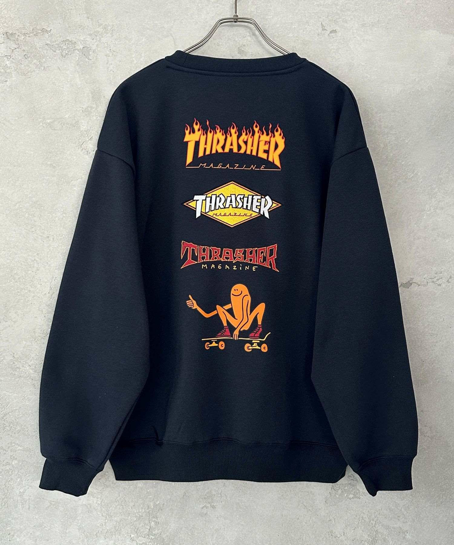 [期間限定価格]THRASHER  裏起毛バックプリント刺繍クルーネック メンズ商品サムネイル-7