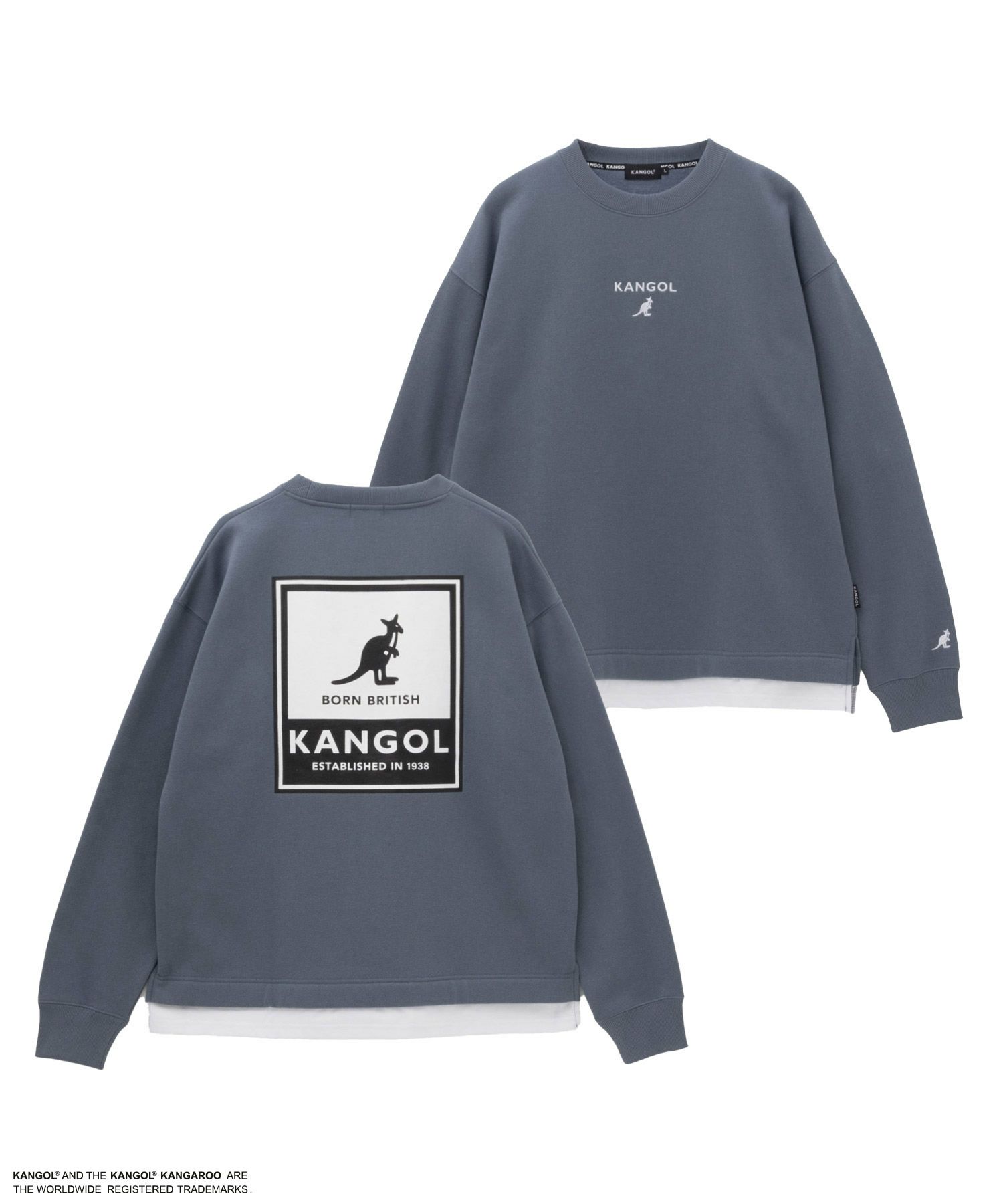 KANGOL 裏起毛BOXロゴトレーナー メンズ