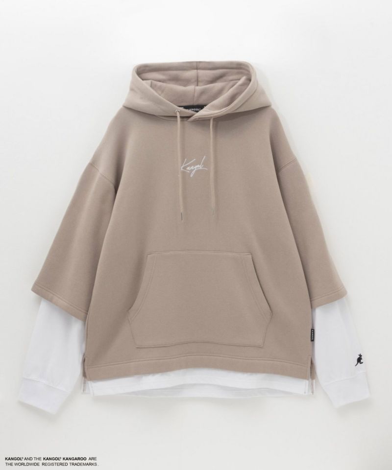 KANGOL  裏起毛フェイクレイヤードパーカー メンズ商品画像-4