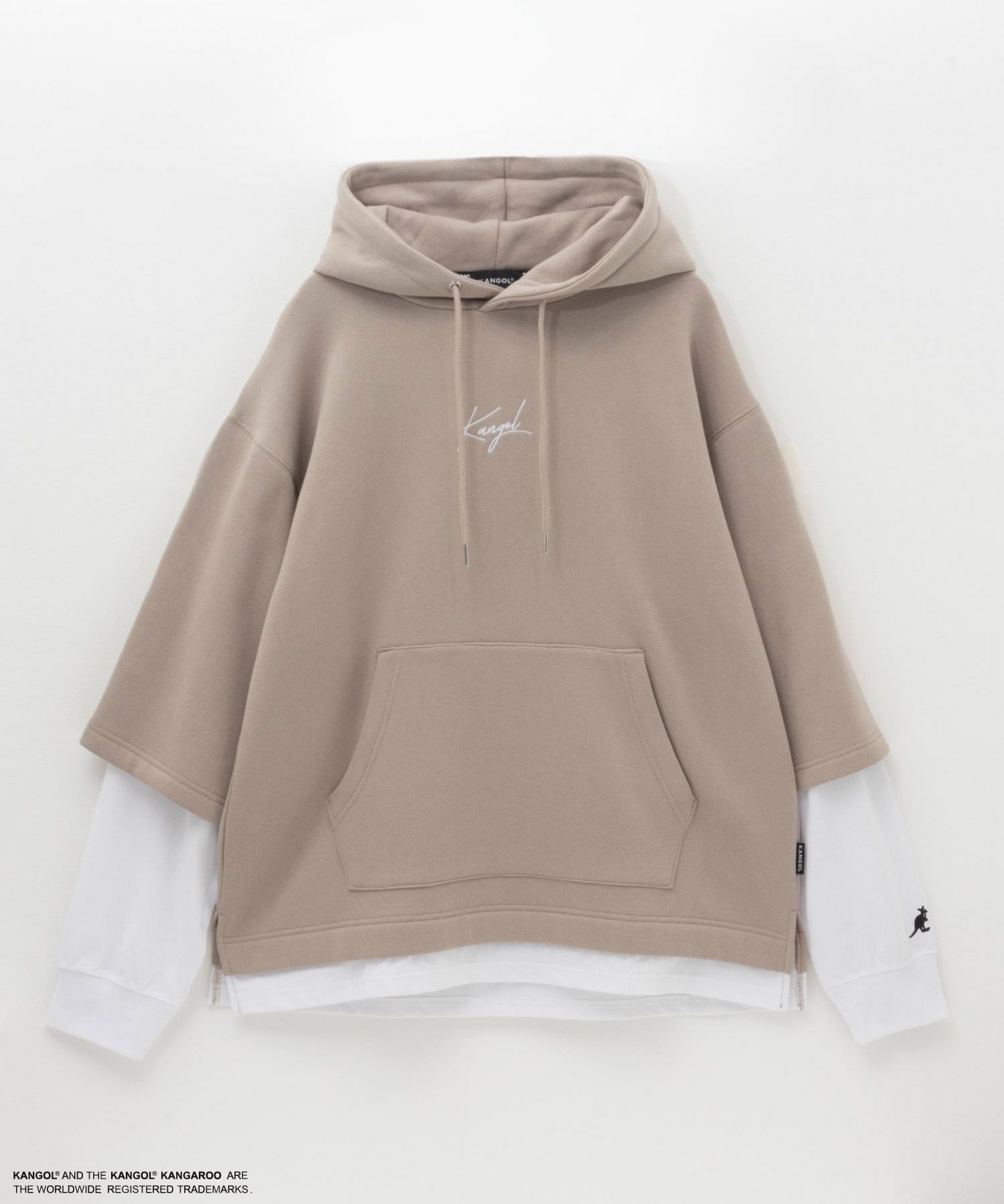 KANGOL  裏起毛フェイクレイヤードパーカー メンズ商品画像-4