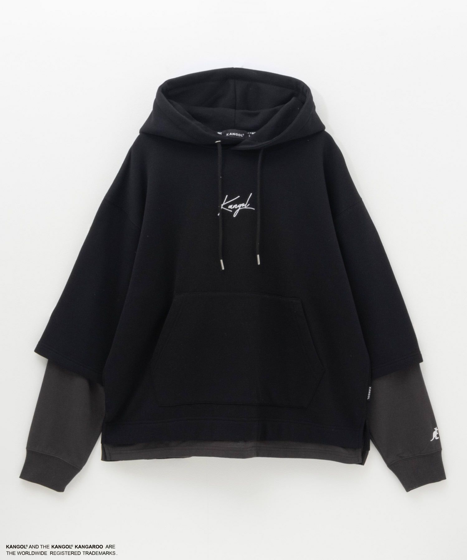 KANGOL  裏起毛フェイクレイヤードパーカー メンズ商品画像-6