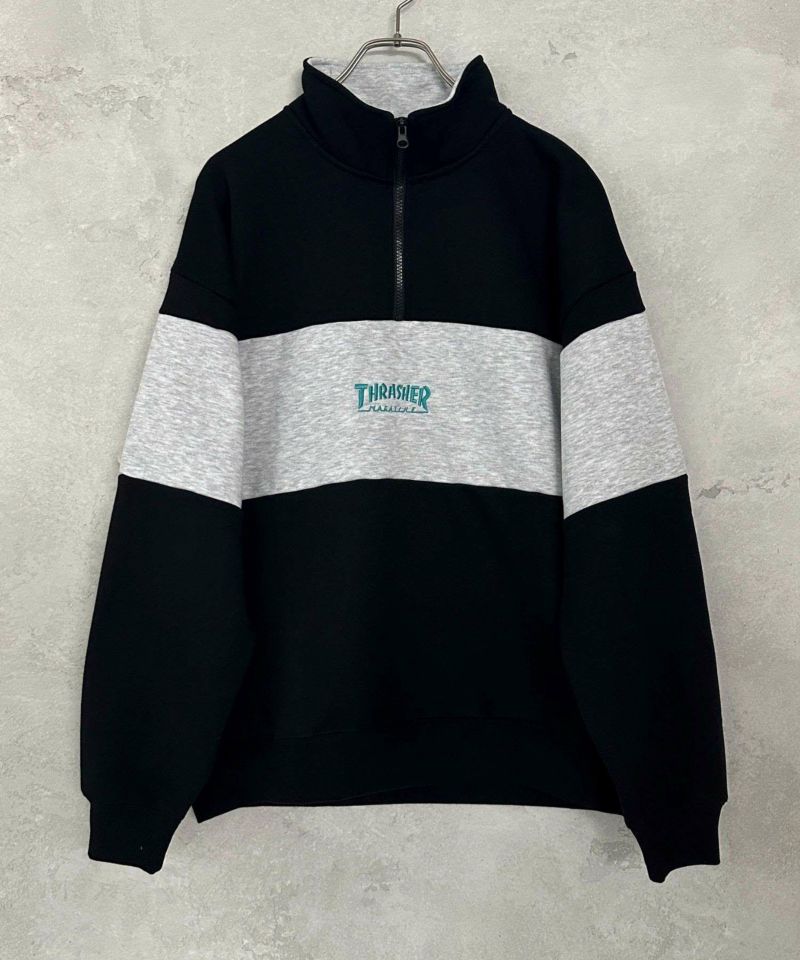 [期間限定価格]THRASHER  裏起毛切替ハーフジップ メンズ商品画像-3