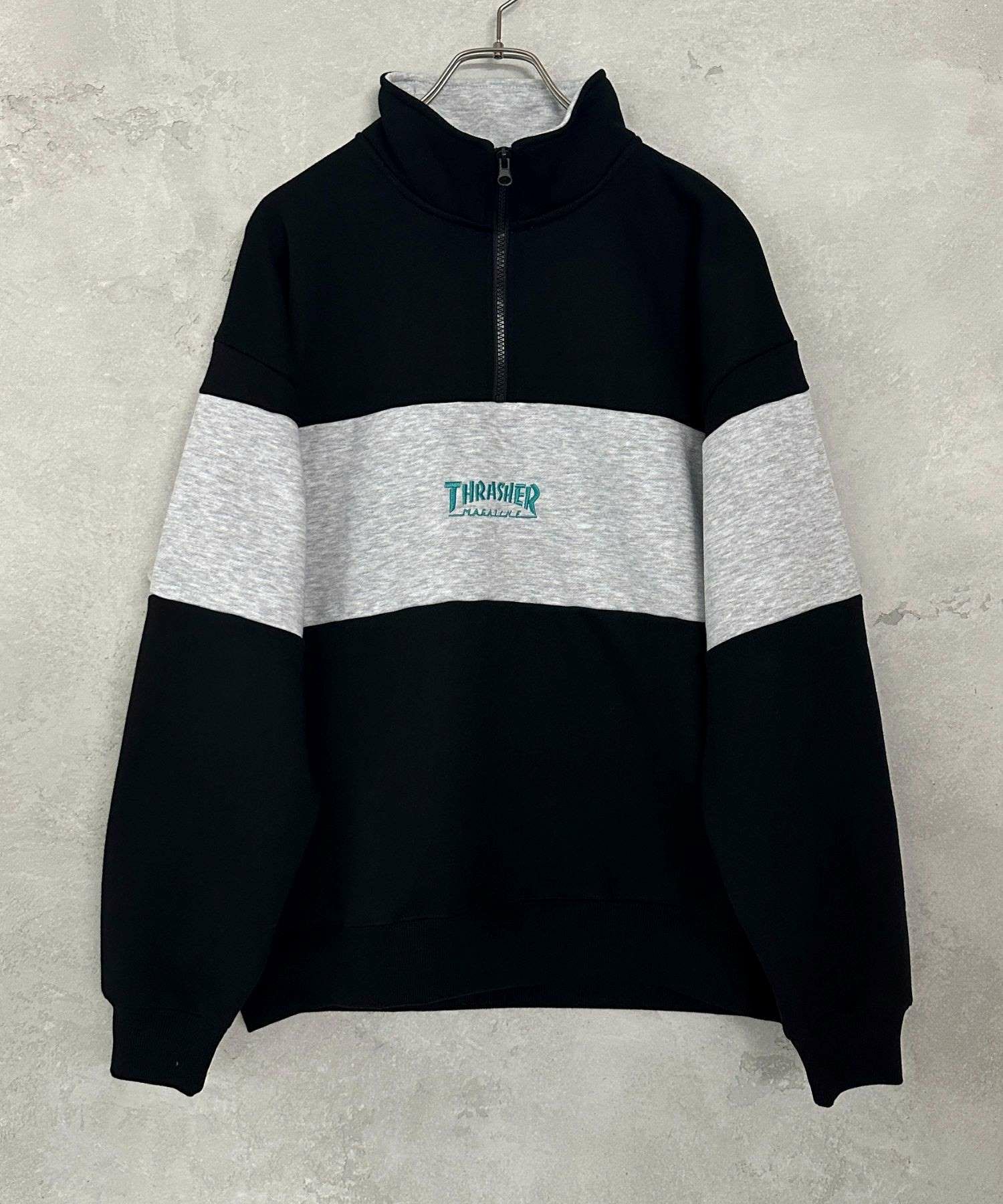 [期間限定価格]THRASHER  裏起毛切替ハーフジップ メンズ商品画像-3