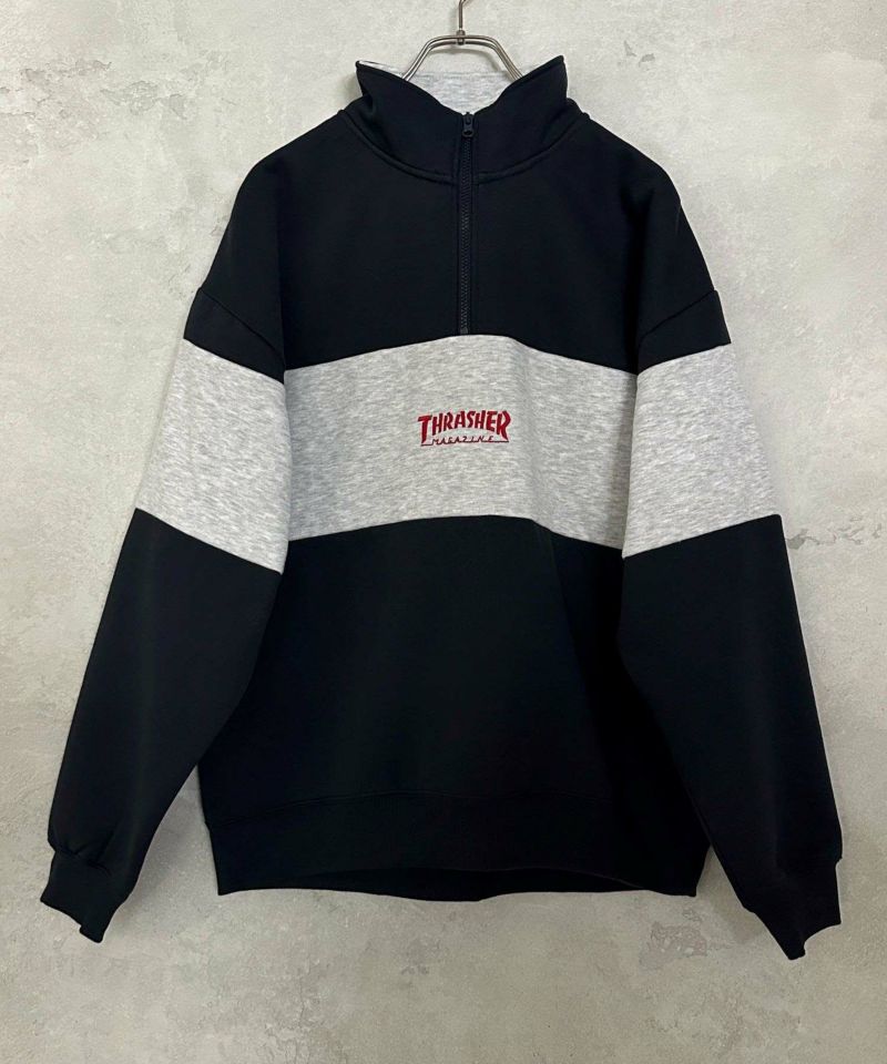 [期間限定価格]THRASHER  裏起毛切替ハーフジップ メンズ商品画像-7