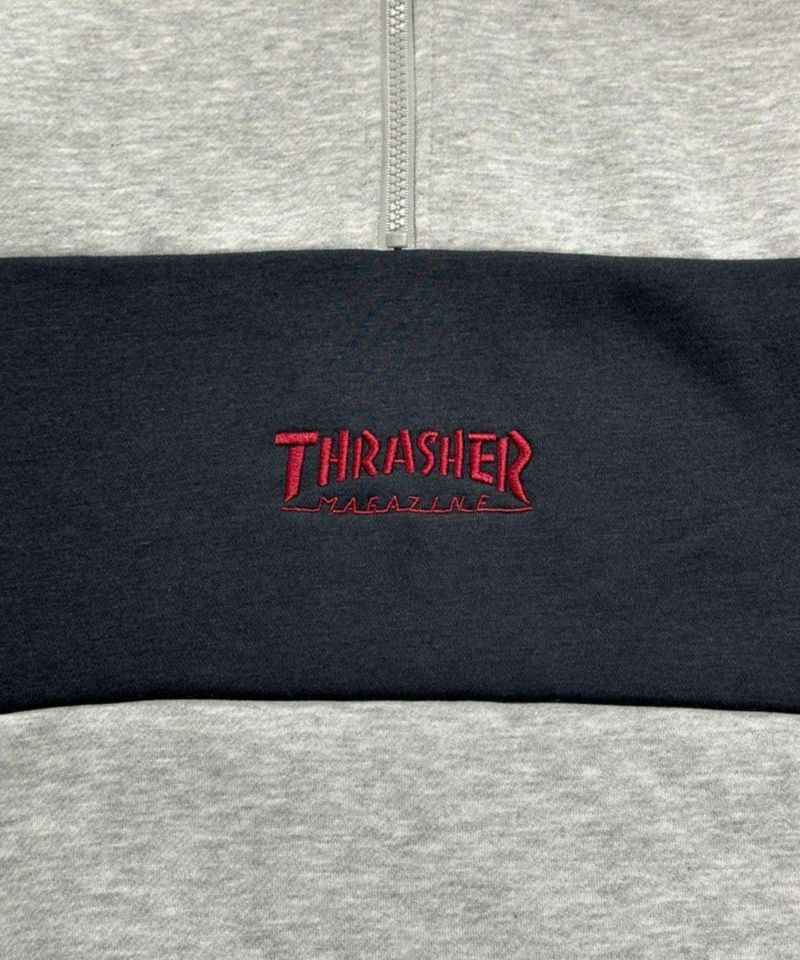 THRASHER 裏起毛切替ハーフジップ メンズ