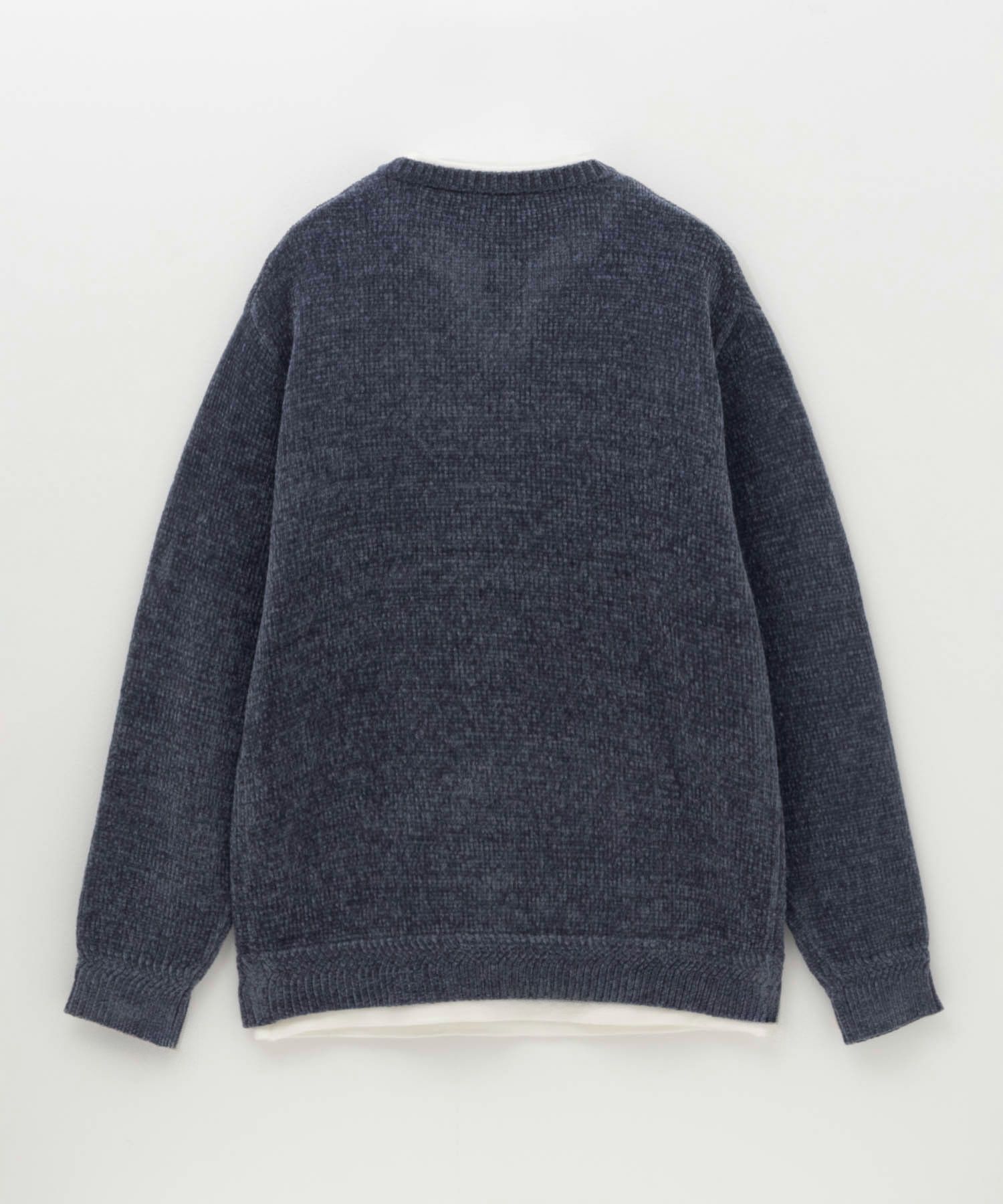 NAVY キーネックレイヤードTシャツ メンズ