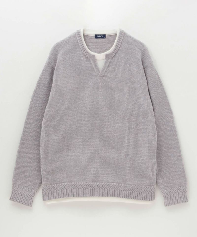 NAVY  キーネックレイヤードTシャツ メンズ商品画像-6