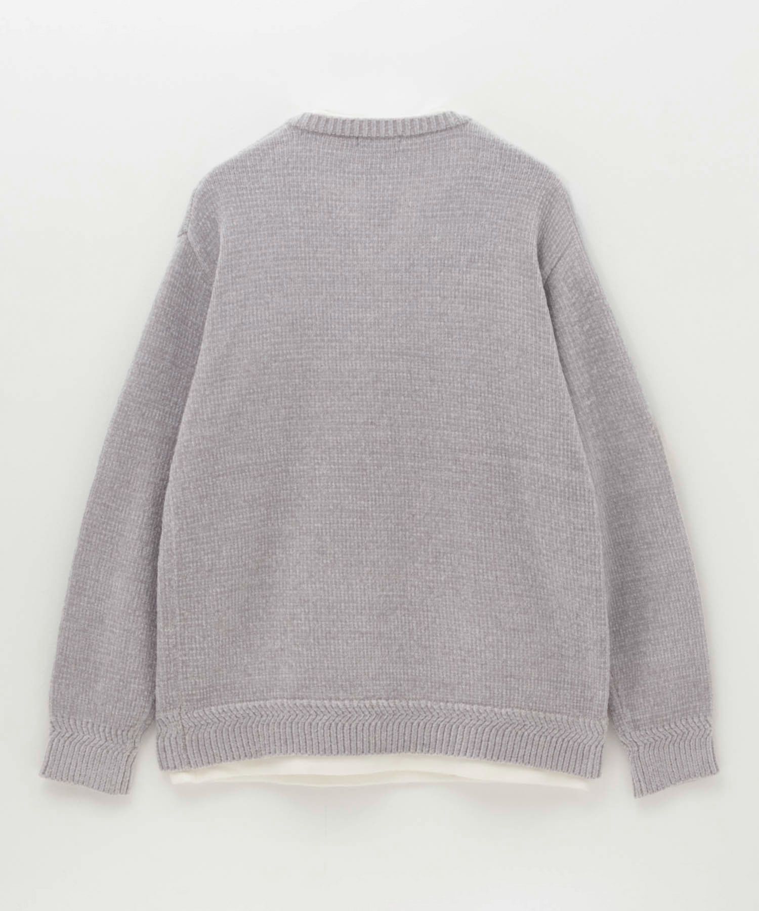 NAVY キーネックレイヤードTシャツ メンズ