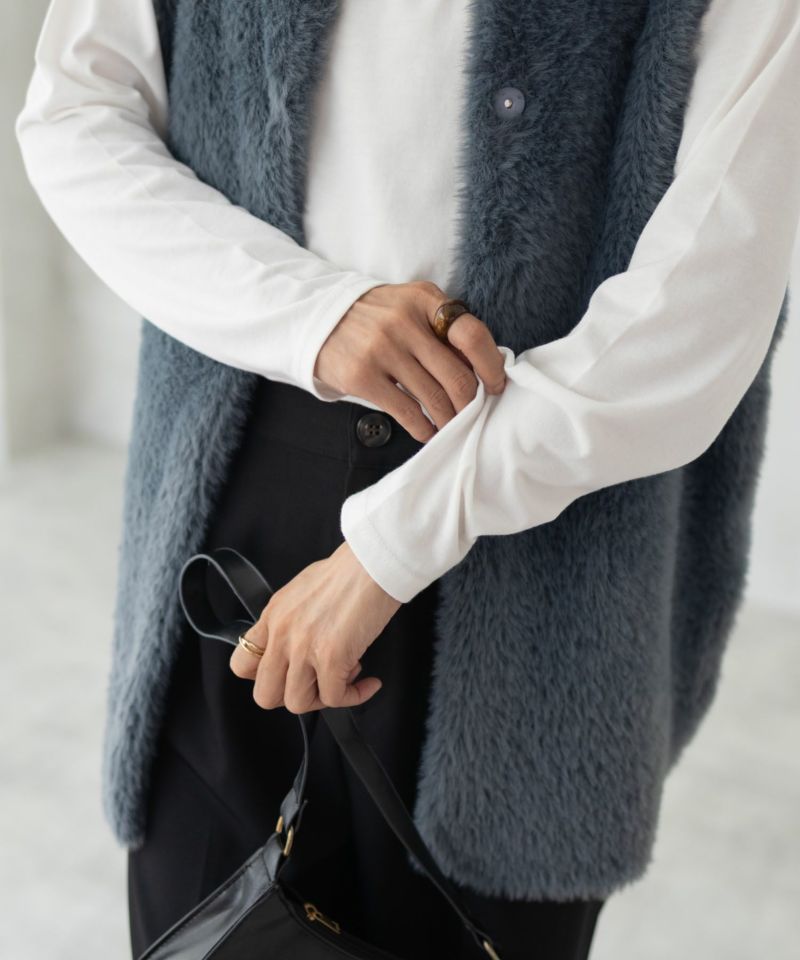 nAvy ベーシック裾ラウンド長袖Tシャツ レディース