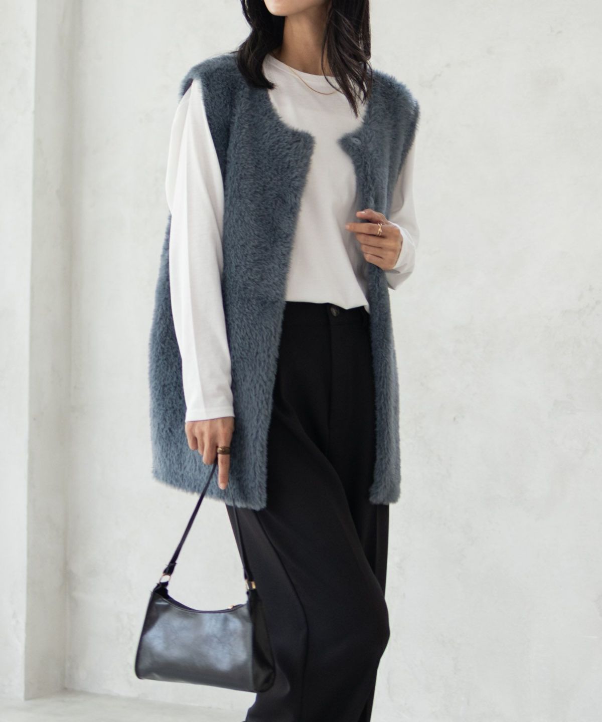 NAVY ベーシック裾ラウンド長袖Tシャツ レディース ネコポス 対応商品