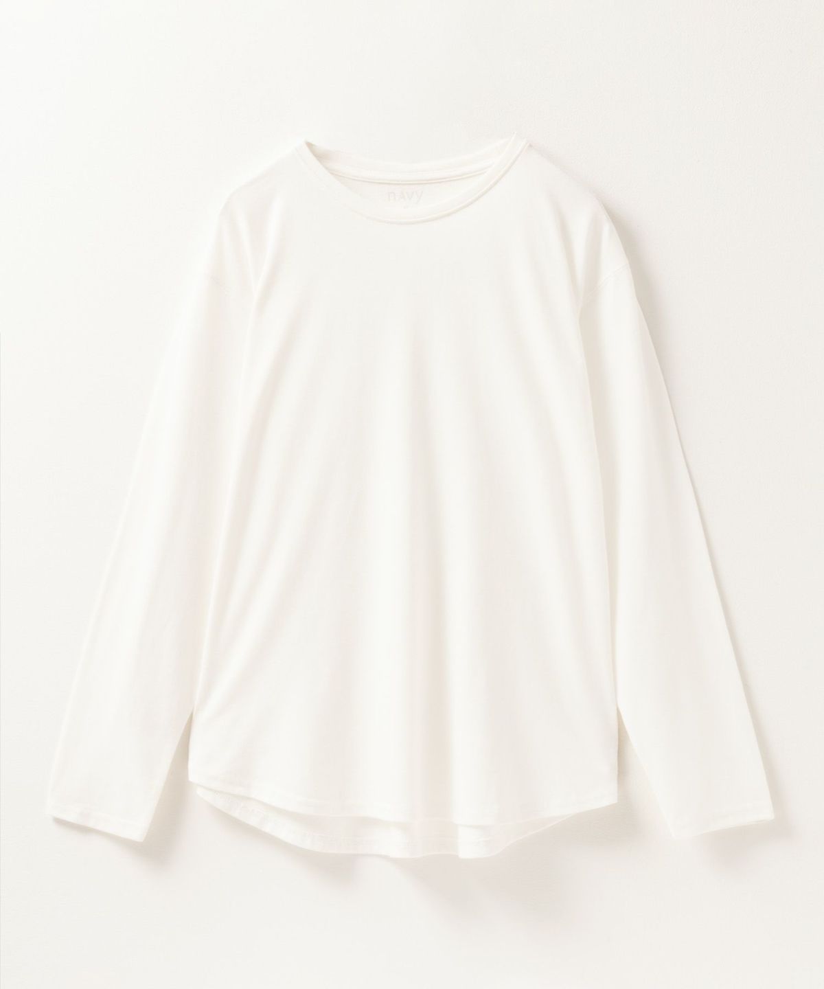 NAVY ベーシック裾ラウンド長袖Tシャツ レディース ネコポス 対応商品