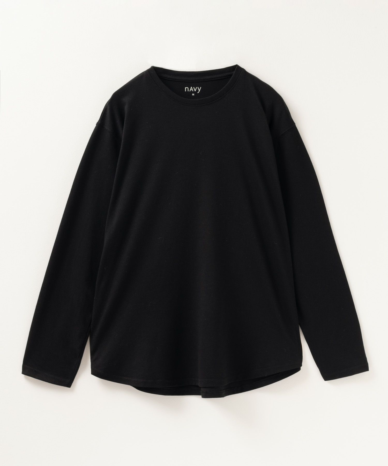 NAVY ベーシック裾ラウンド長袖Tシャツ レディース ネコポス 対応商品