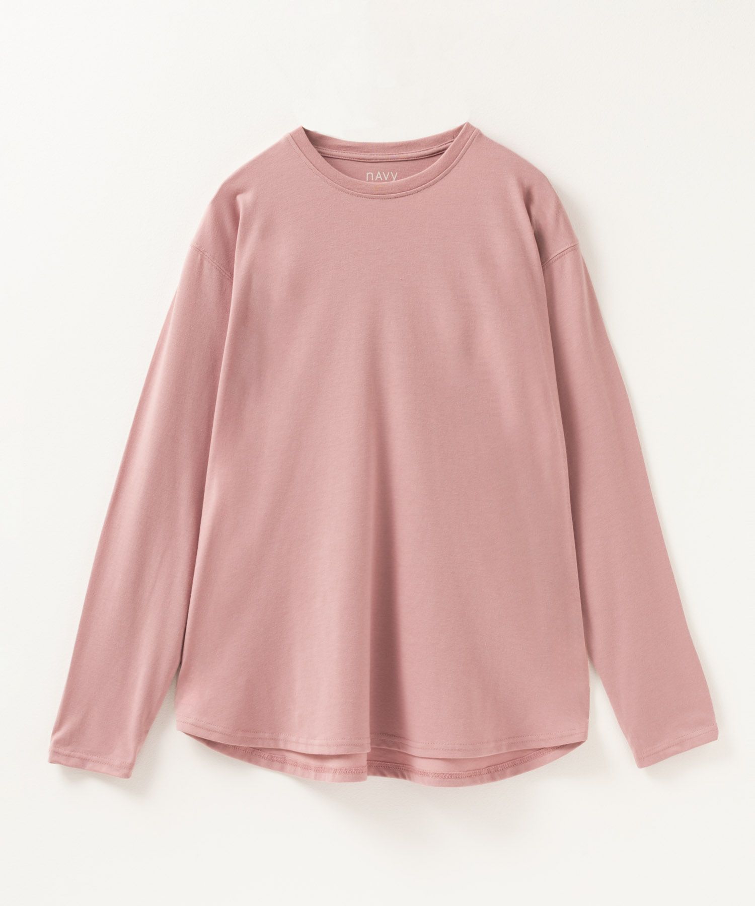 NAVY ベーシック裾ラウンド長袖Tシャツ レディース ネコポス 対応商品