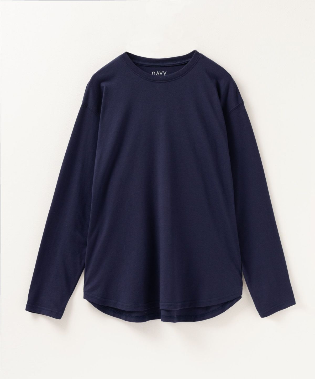 NAVY ベーシック裾ラウンド長袖Tシャツ レディース ネコポス 対応商品