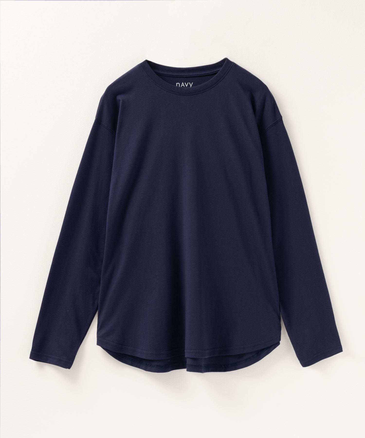 NAVY ベーシック裾ラウンド長袖Tシャツ レディース ネコポス 対応商品