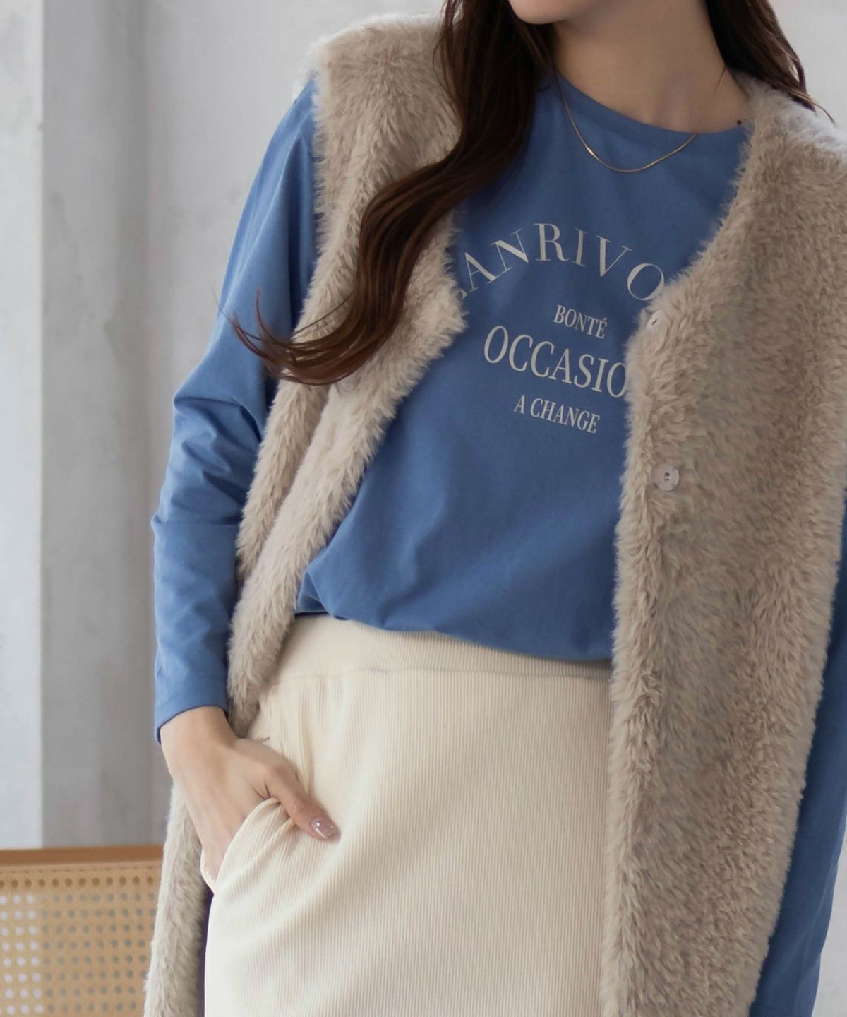 NAVY アーチプリントロンT レディース ネコポス 対応商品