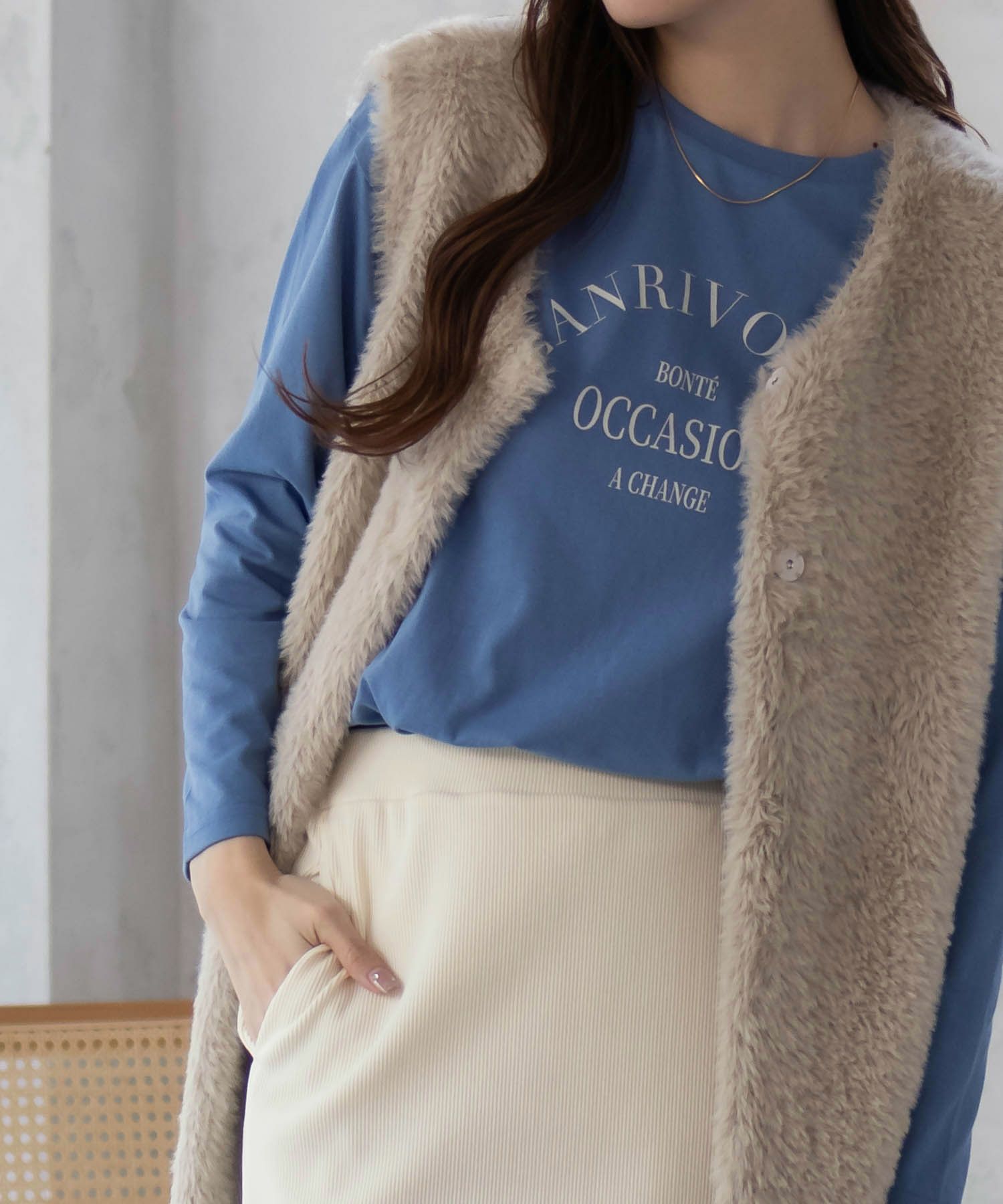 NAVY アーチプリントロンT レディース ネコポス 対応商品