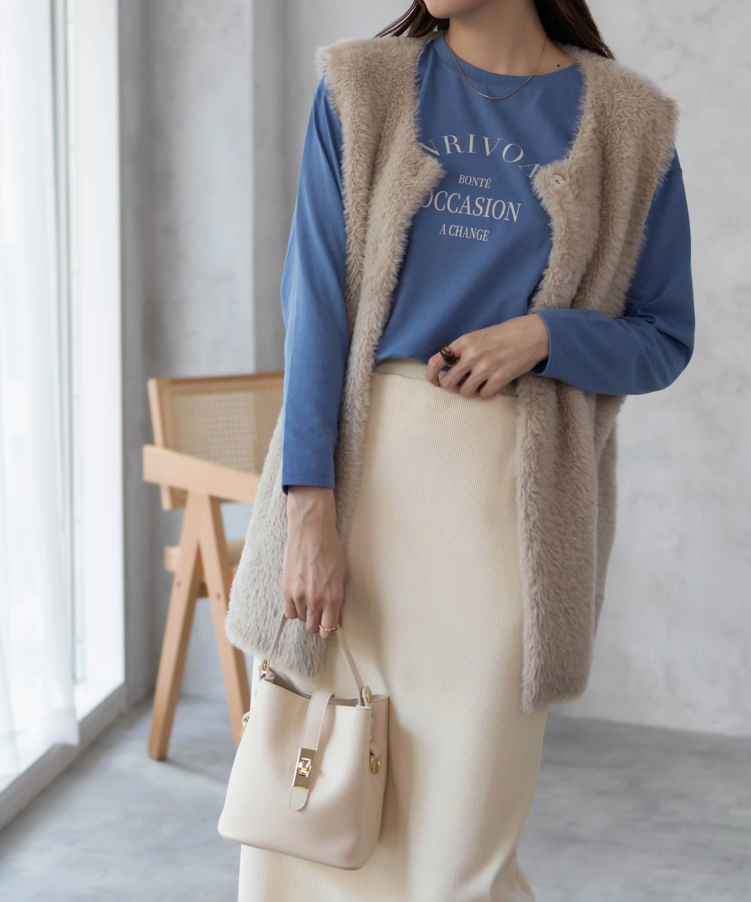 NAVY アーチプリントロンT レディース ネコポス 対応商品