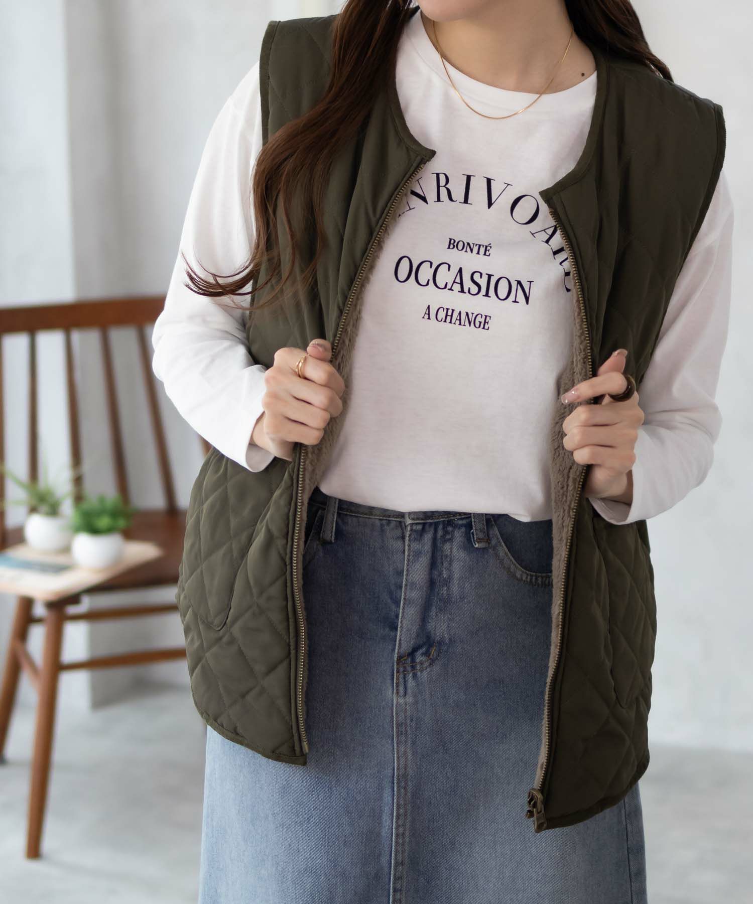 NAVY アーチプリントロンT レディース ネコポス 対応商品