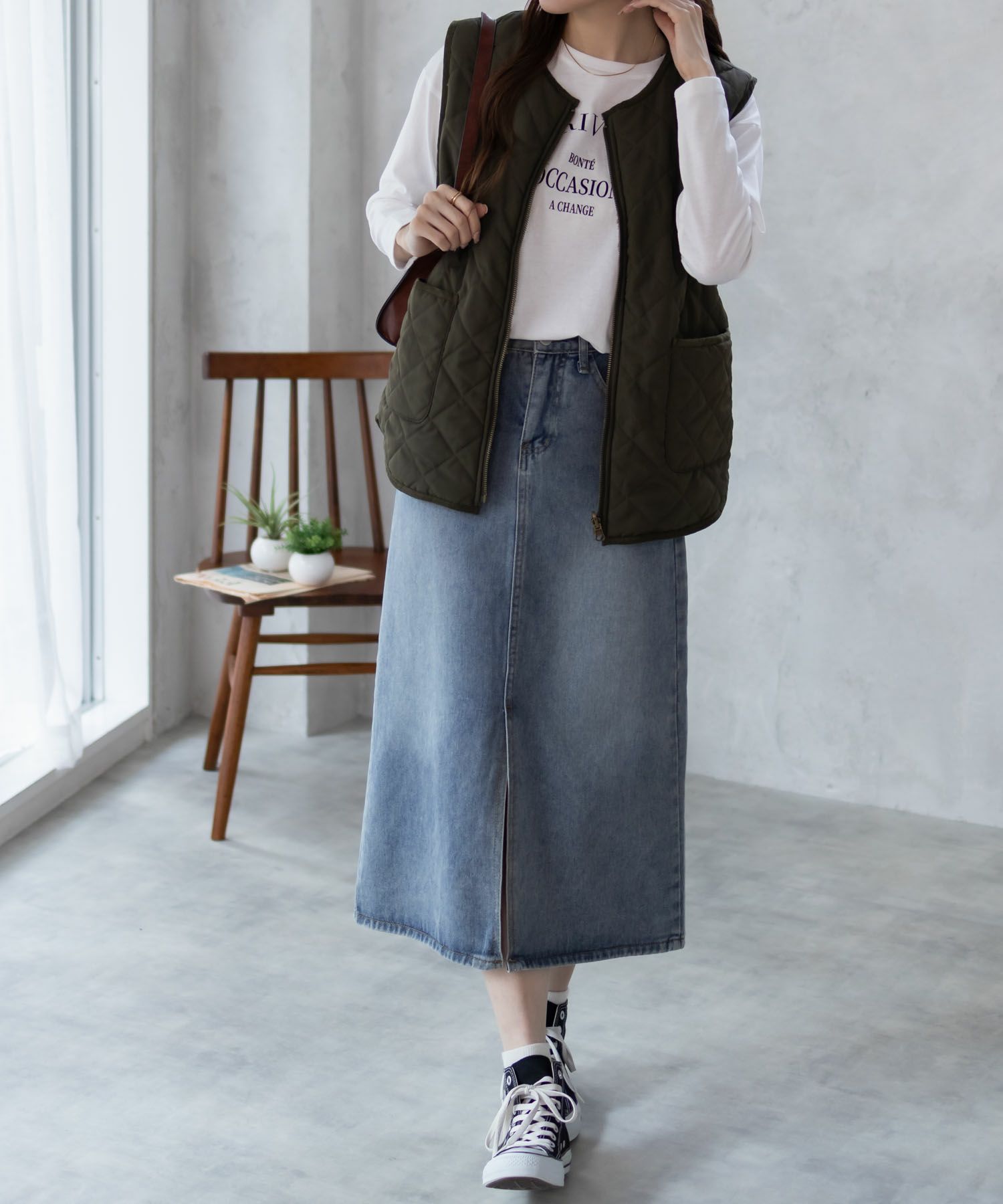 NAVY アーチプリントロンT レディース ネコポス 対応商品