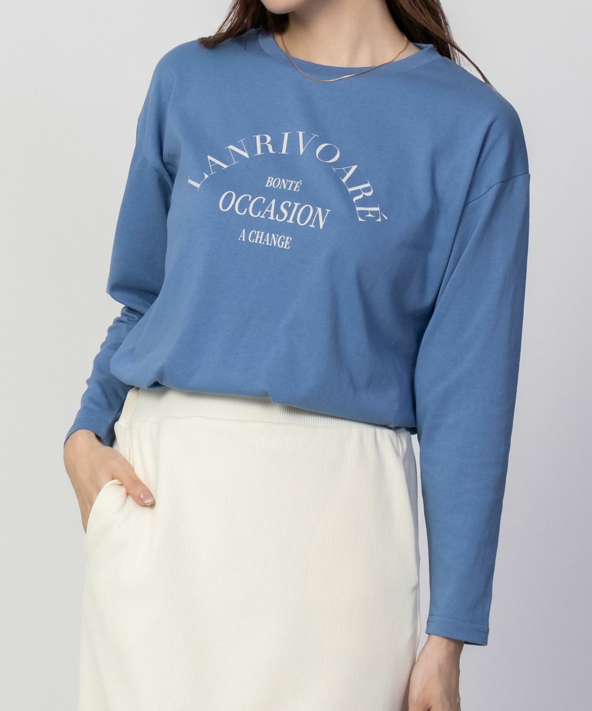 NAVY アーチプリントロンT レディース ネコポス 対応商品