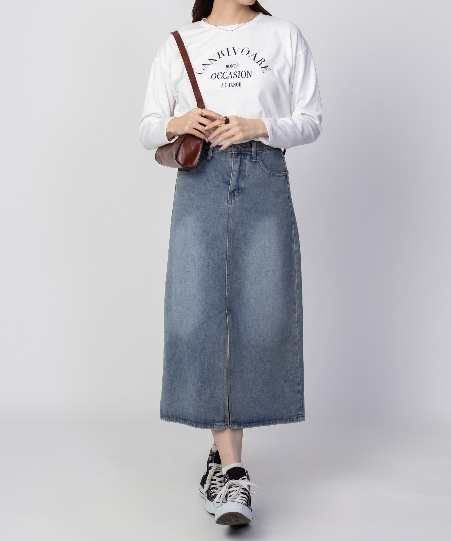 NAVY アーチプリントロンT レディース ネコポス 対応商品