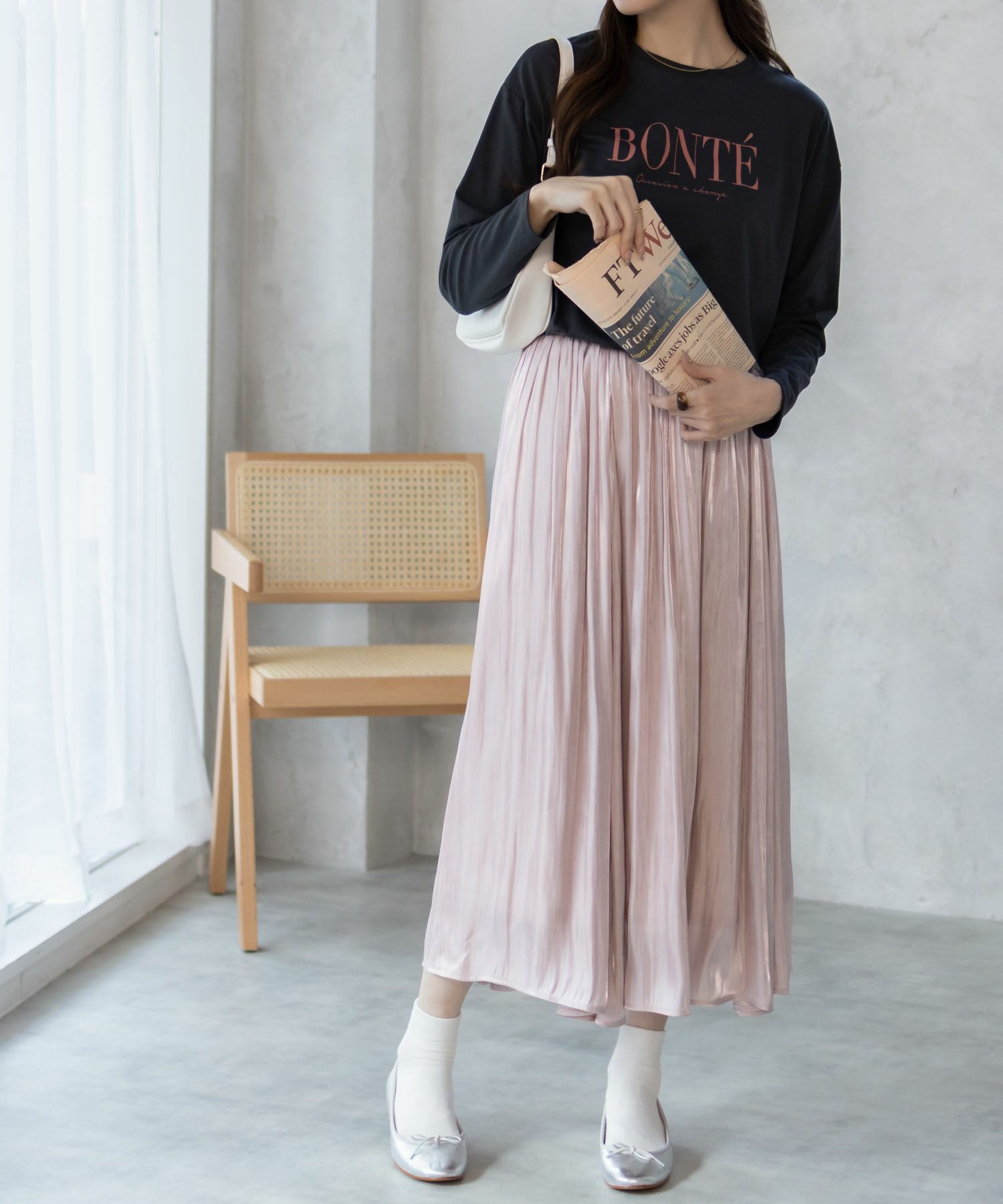 [値下げ]nAvy ロゴプリントロンT レディース メール便 対応商品商品画像-6