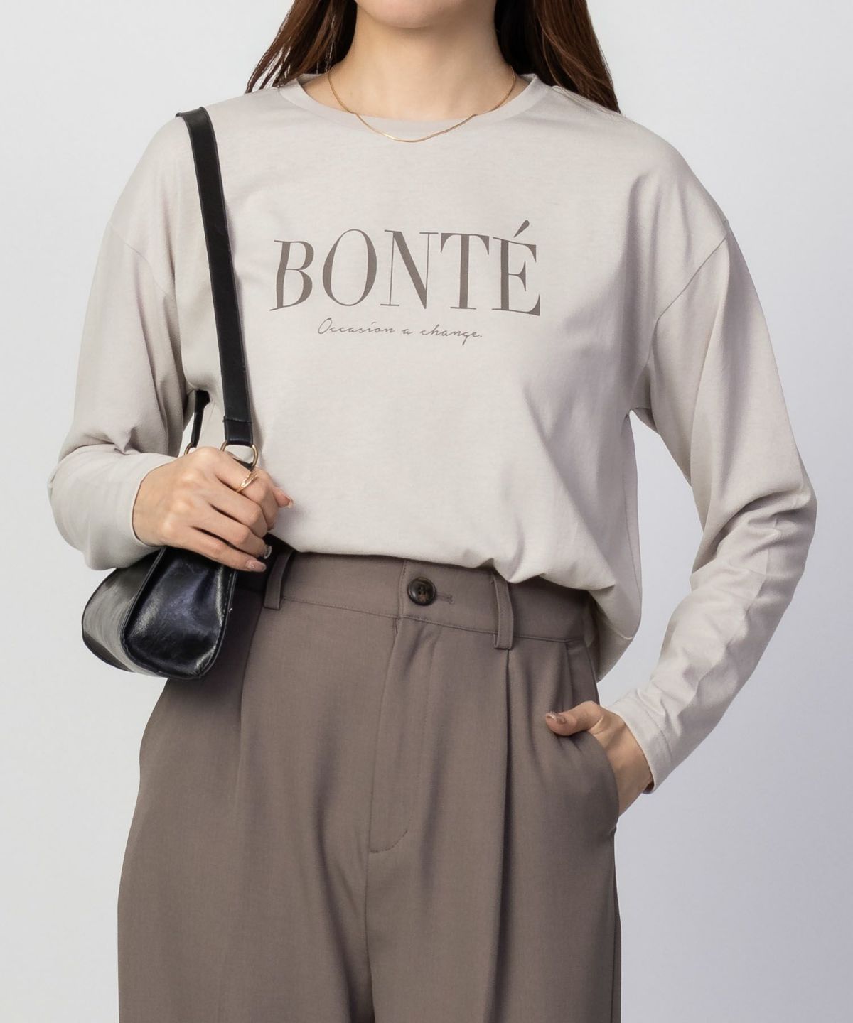 NAVY ロゴプリントロンT レディース ネコポス 対応商品