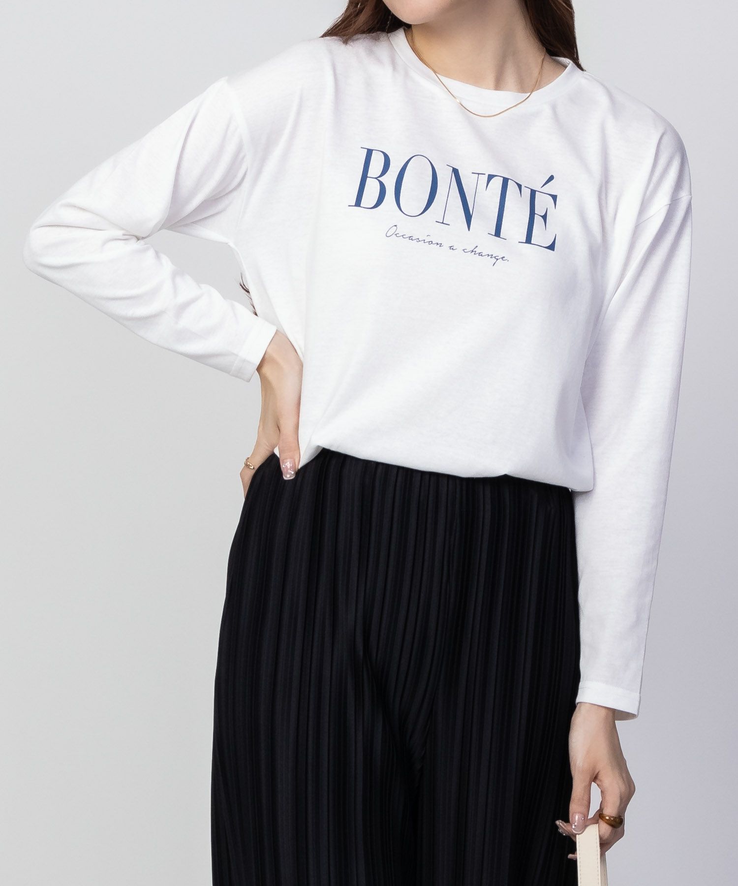 NAVY ロゴプリントロンT レディース ネコポス 対応商品