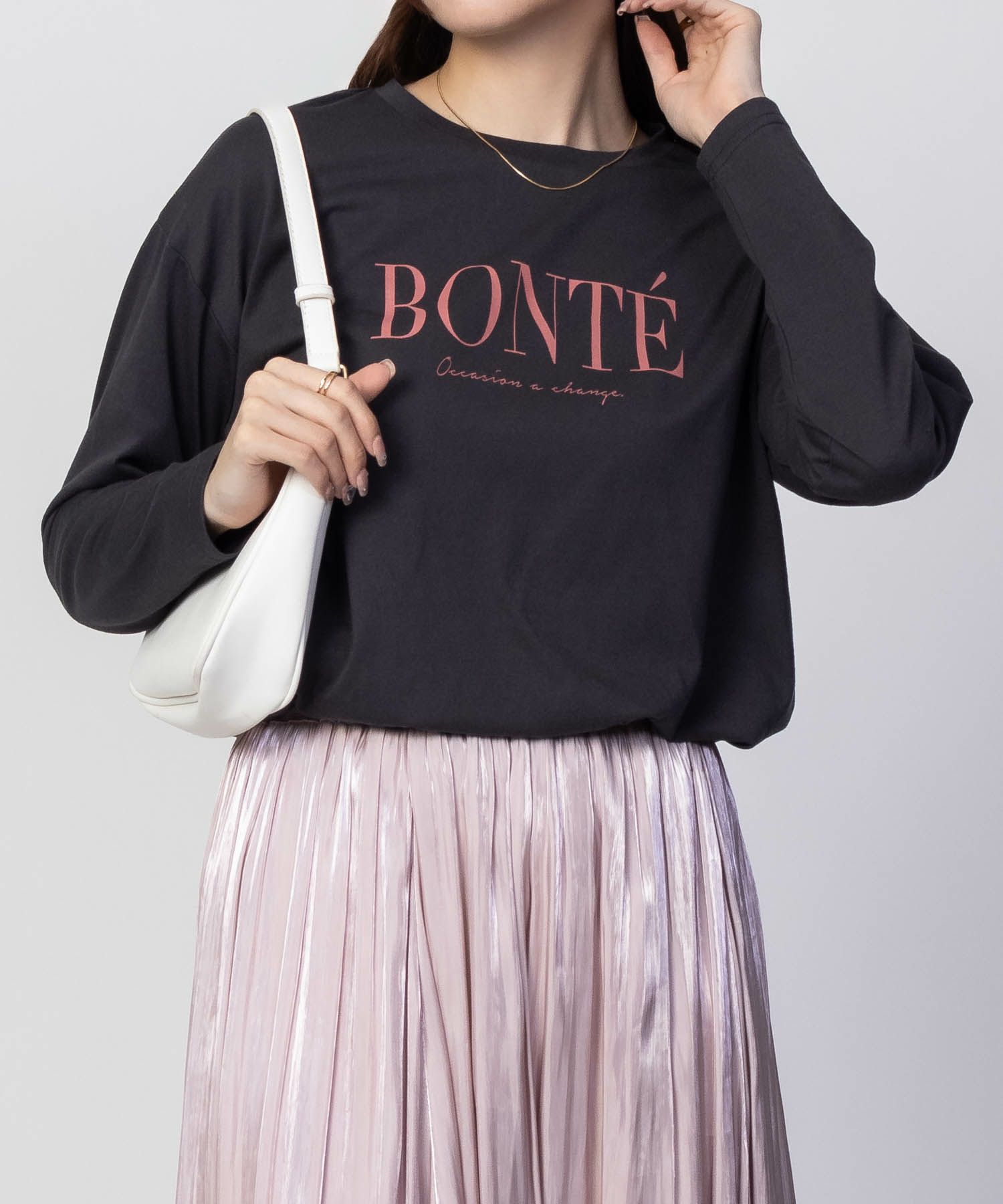 NAVY ロゴプリントロンT レディース ネコポス 対応商品