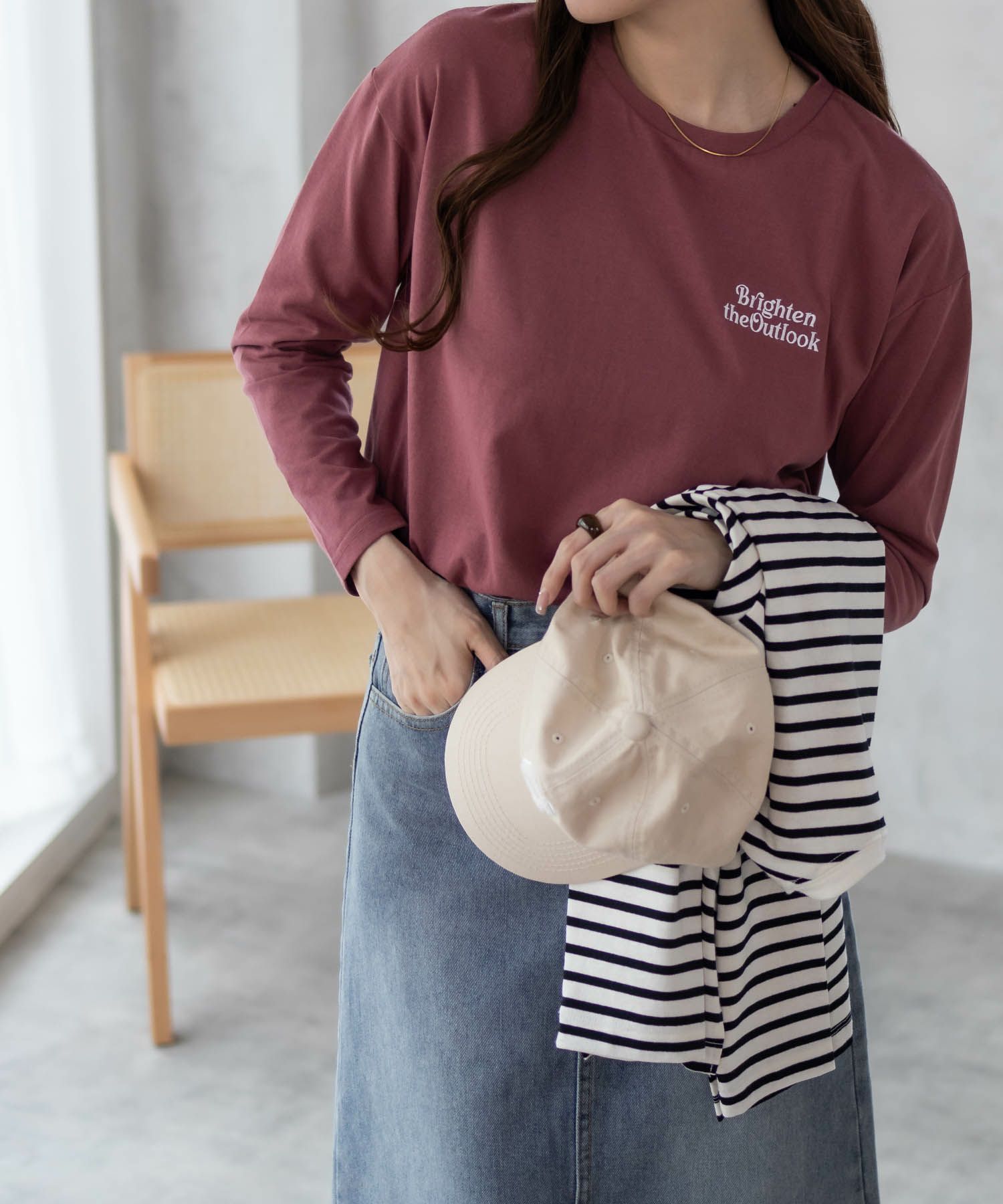 NAVY バックプリントロンT レディース ネコポス 対応商品