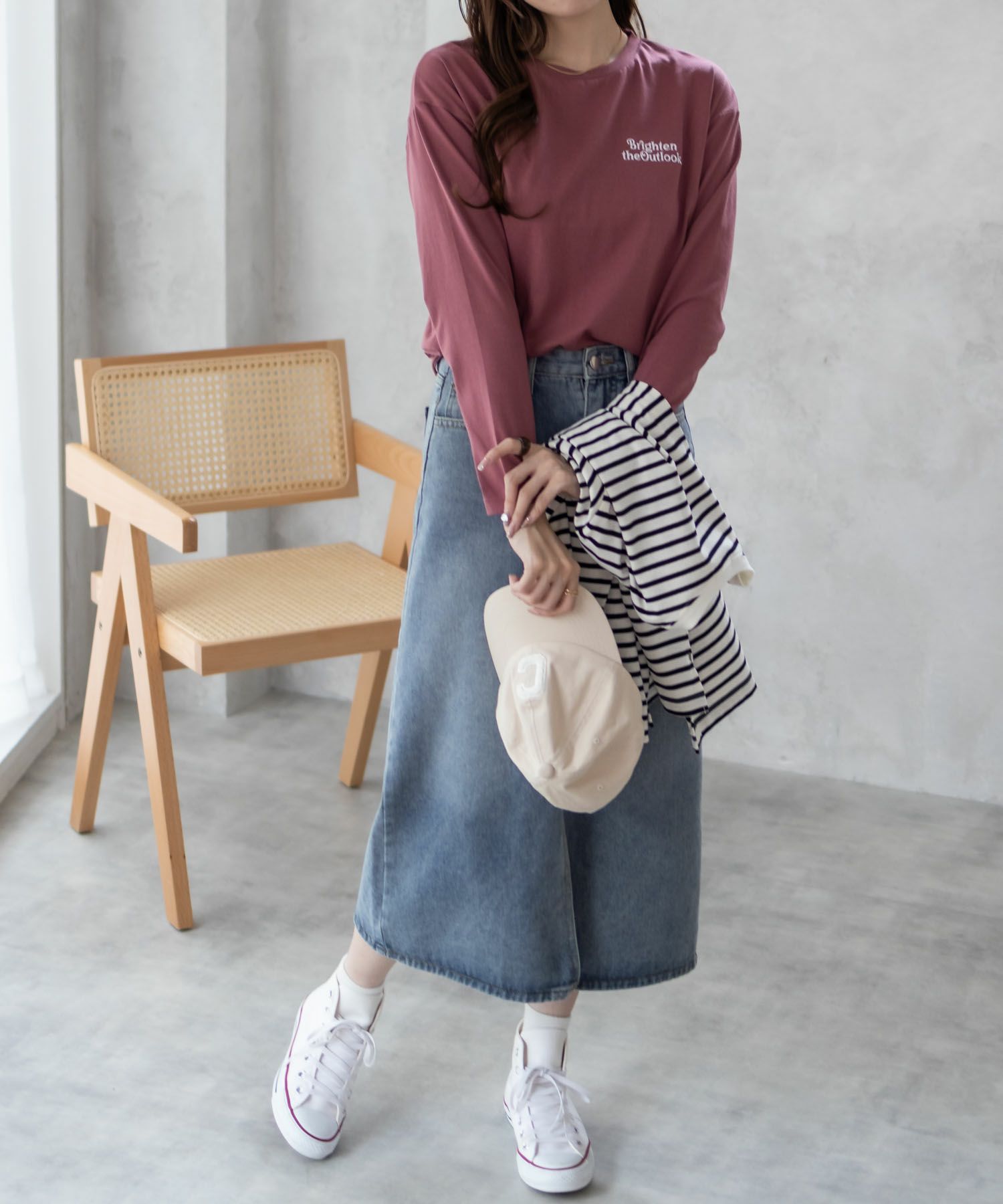 NAVY バックプリントロンT レディース ネコポス 対応商品