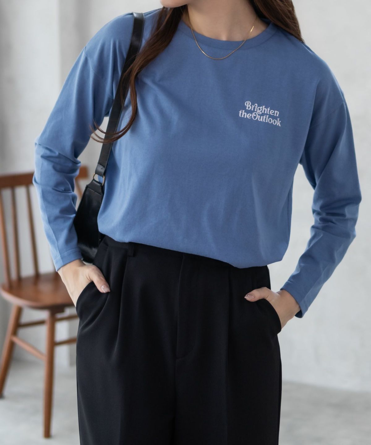 NAVY バックプリントロンT レディース ネコポス 対応商品