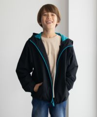 NAVY シャットアウター 裏メッシュZIPパーカー キッズ