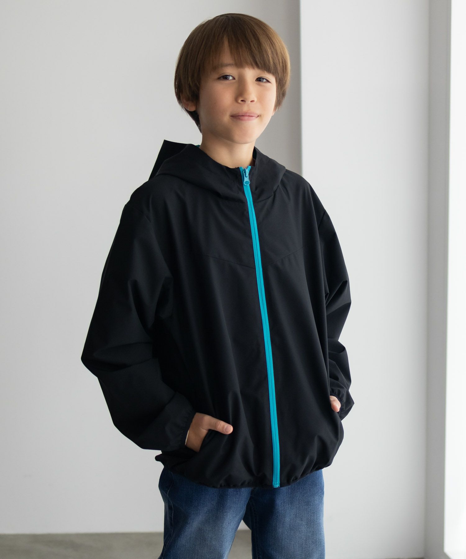 NAVY  シャットアウター 裏メッシュZIPパーカー キッズ商品サムネイル-2