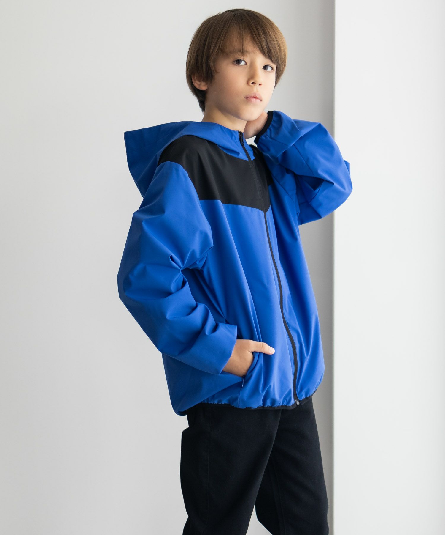 NAVY シャットアウター 裏メッシュZIPパーカー キッズ