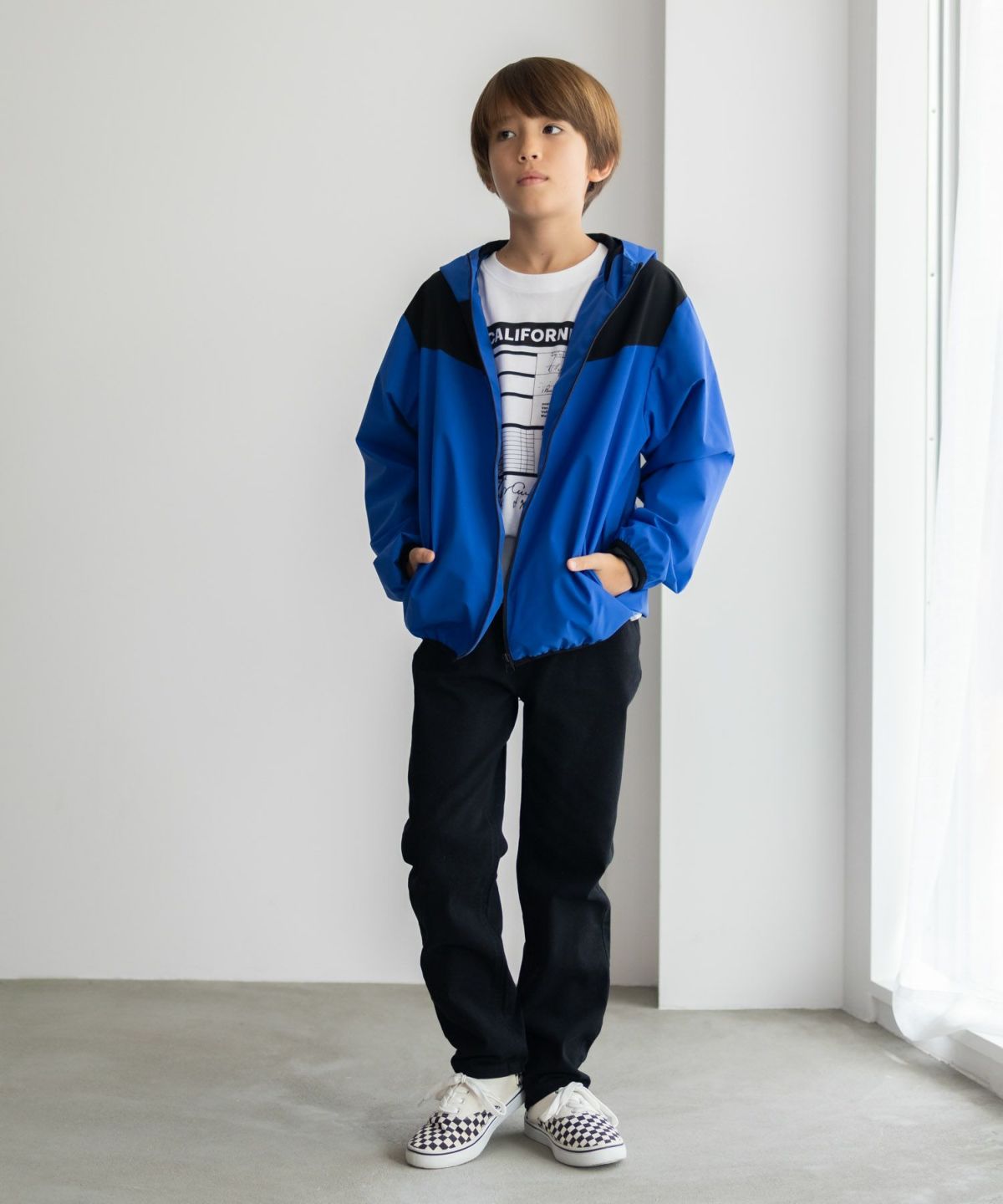 NAVY シャットアウター 裏メッシュZIPパーカー キッズ