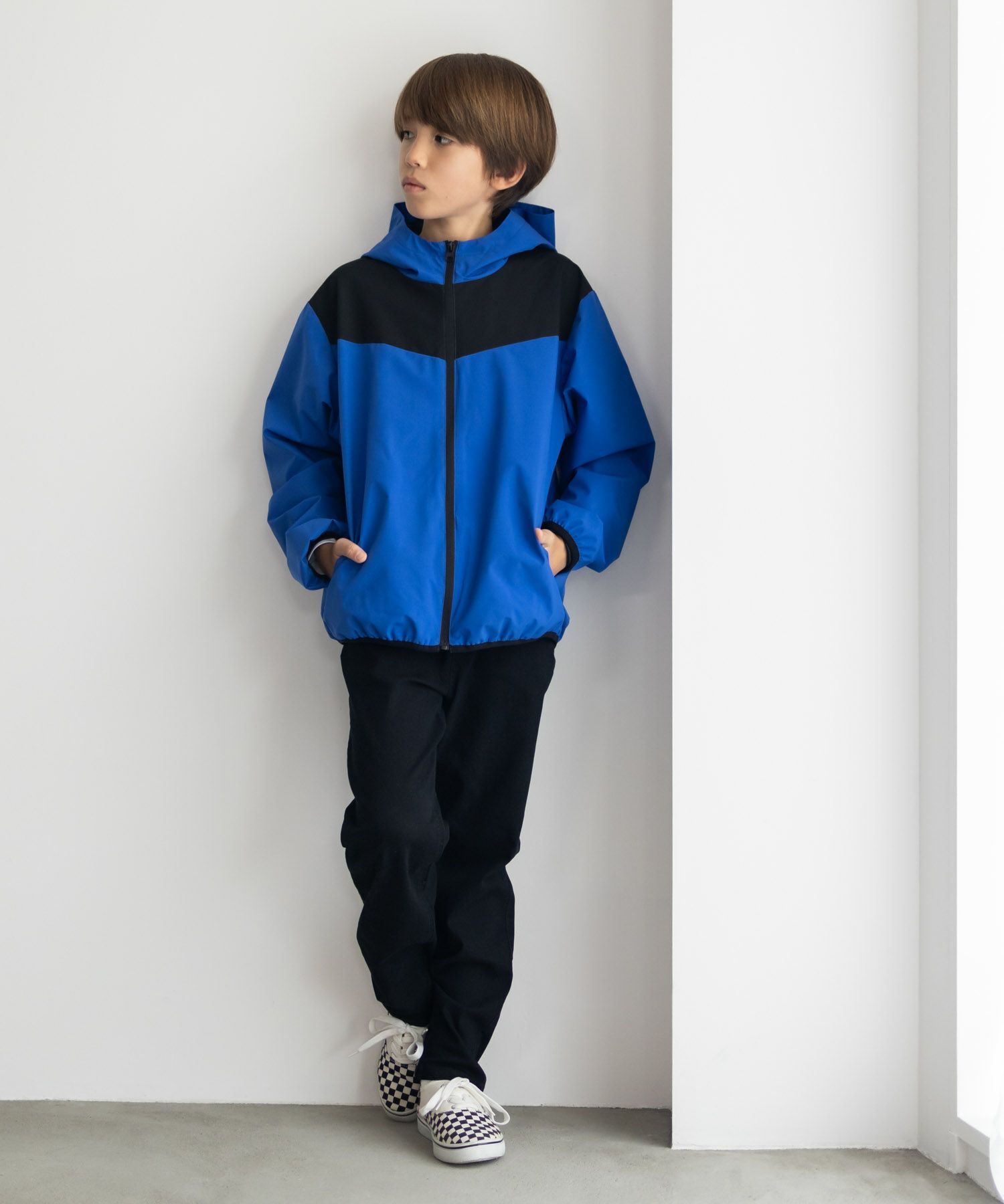 NAVY シャットアウター 裏メッシュZIPパーカー キッズ