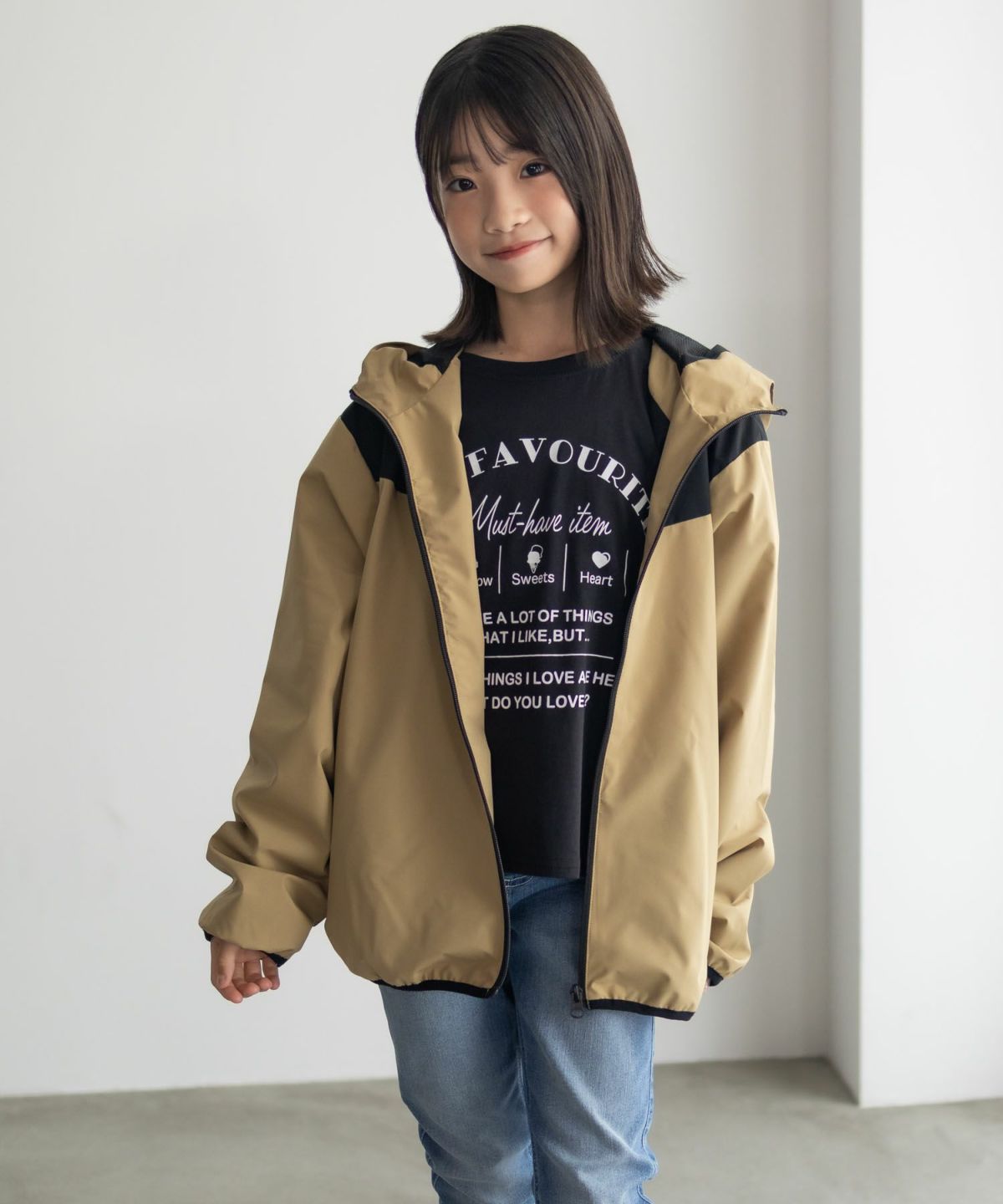 NAVY シャットアウター 裏メッシュZIPパーカー キッズ