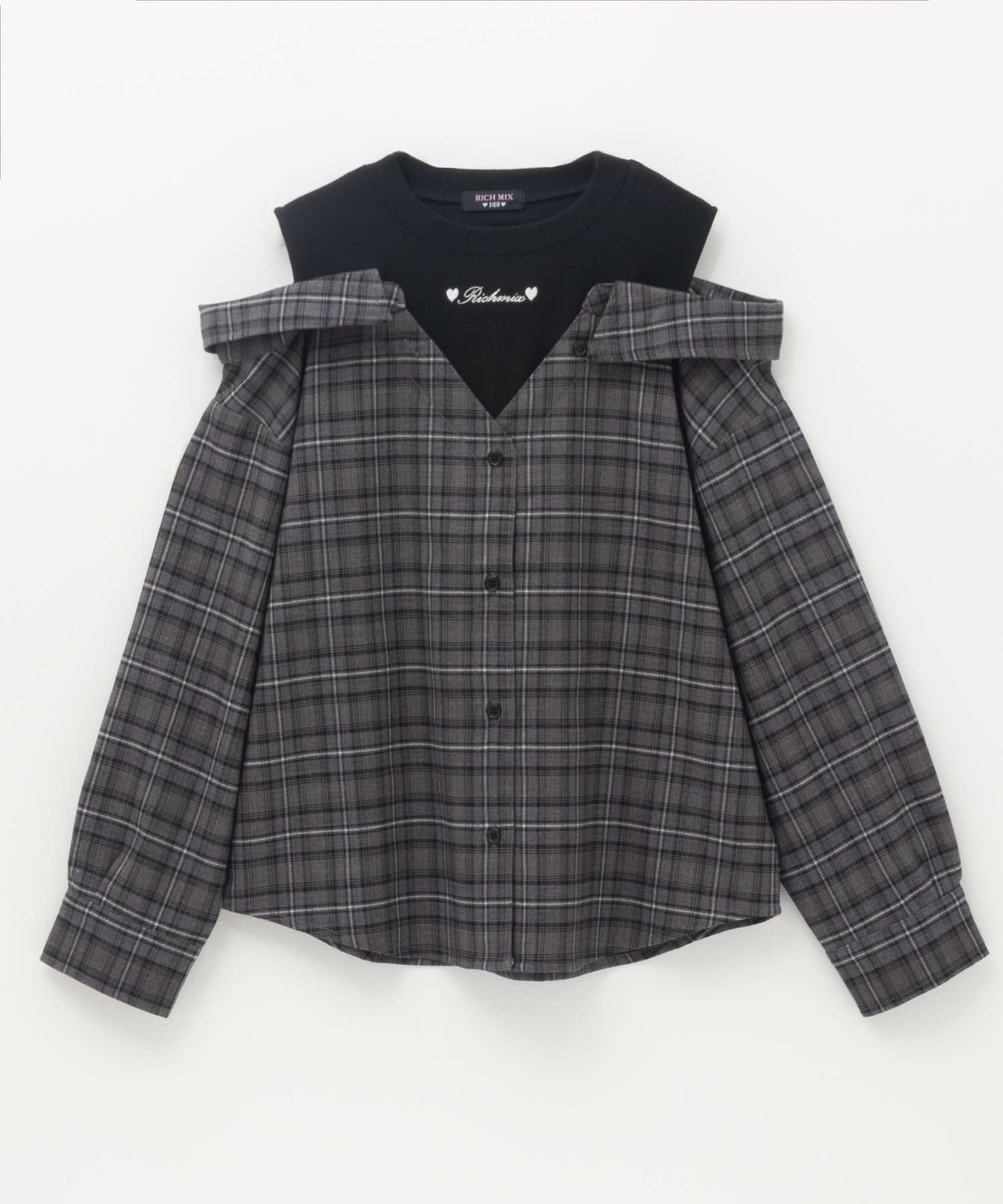 RICH MIX  デニムフェイクデザインシャツ キッズ商品画像-3