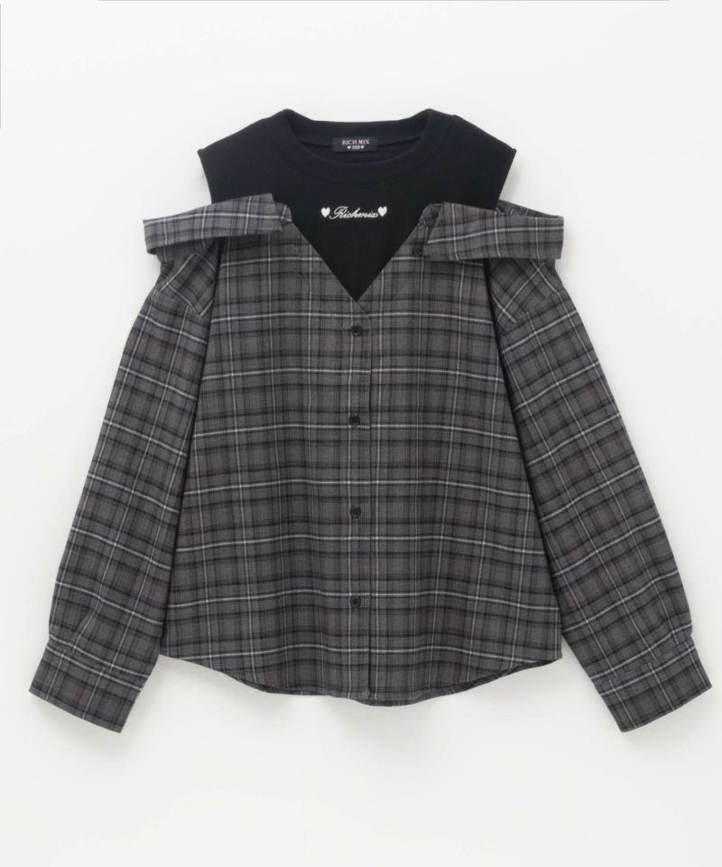 RICH MIX  デニムフェイクデザインシャツ キッズ商品画像-3