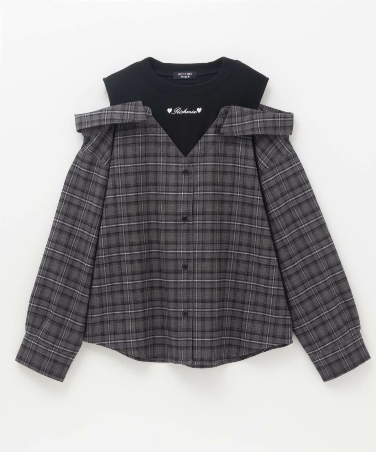 RICH MIX デニムフェイクデザインシャツ キッズ