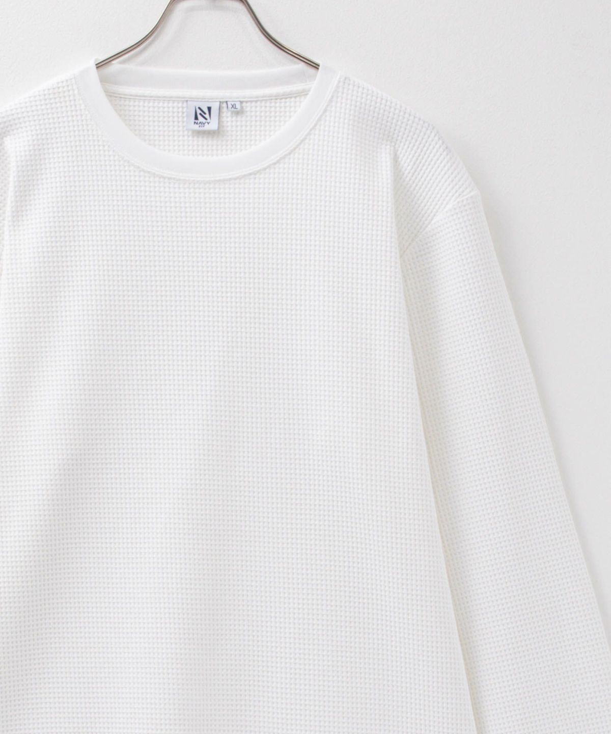NAVY FIT ストレッチワッフル長袖Tシャツ メンズ