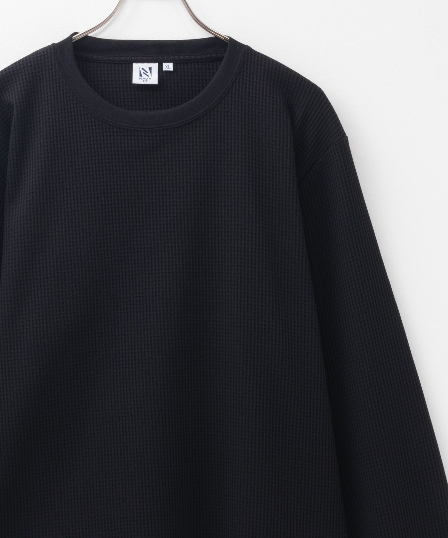NAVY FIT ストレッチワッフル長袖Tシャツ メンズ商品サムネイル-2