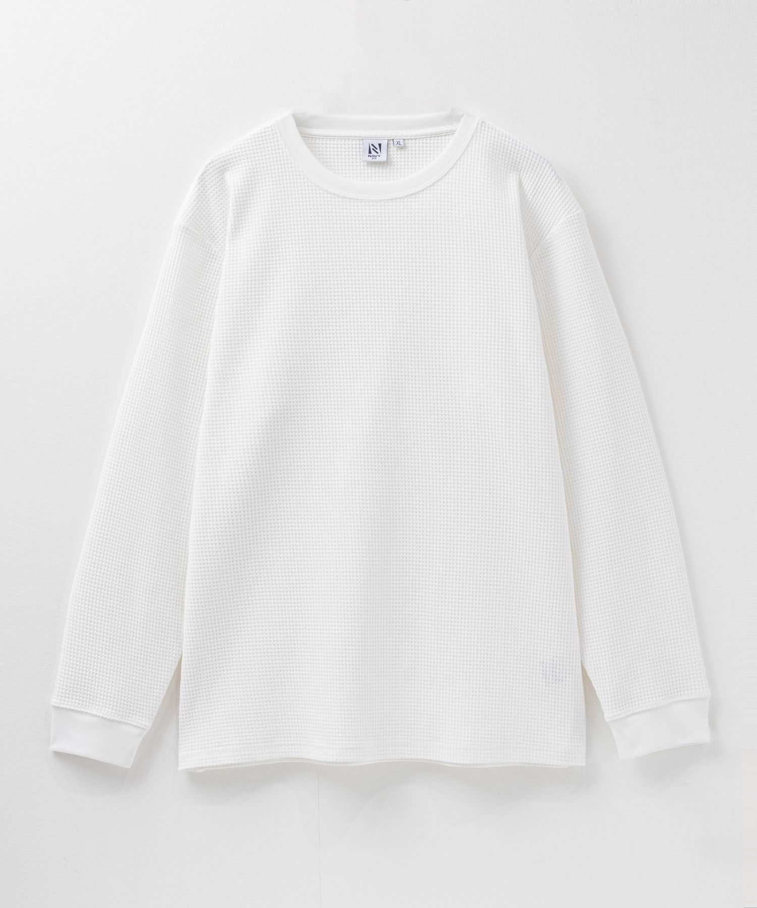NAVY FIT  ストレッチワッフル長袖Tシャツ メンズ商品画像-3