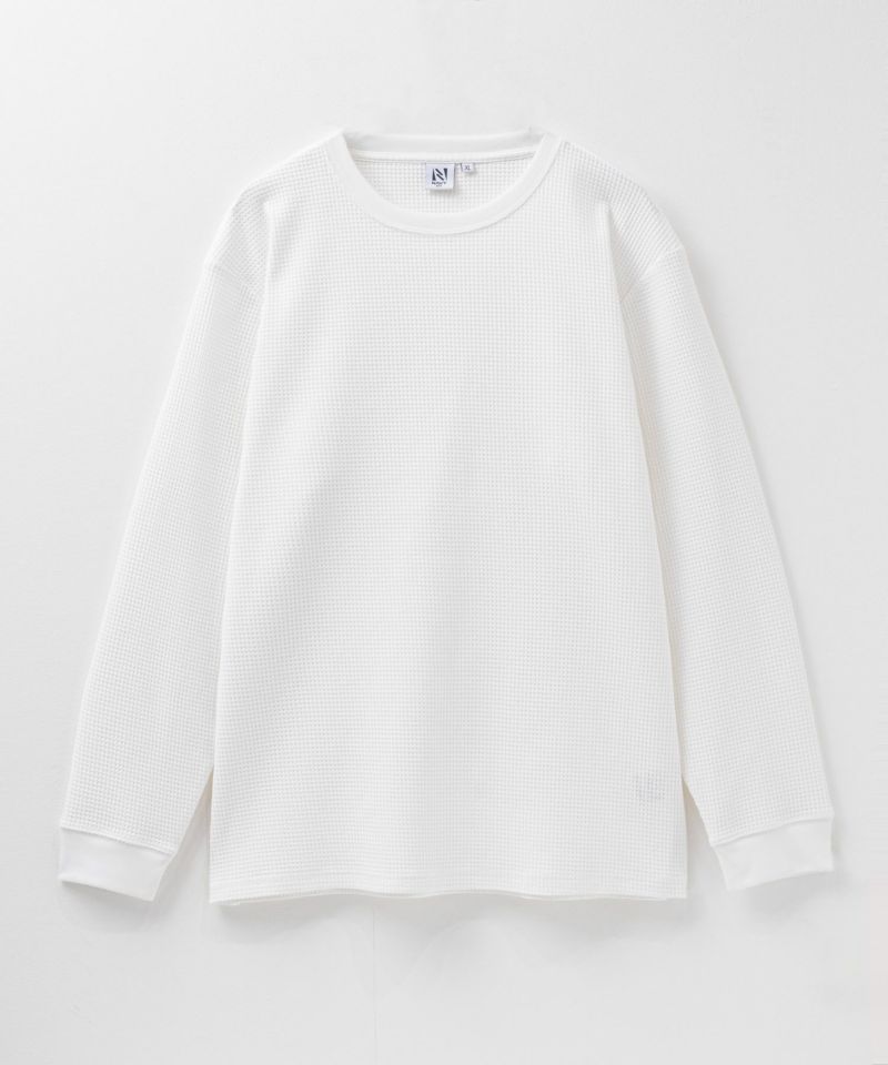 NAVY FIT  ストレッチワッフル長袖Tシャツ メンズ商品画像-3