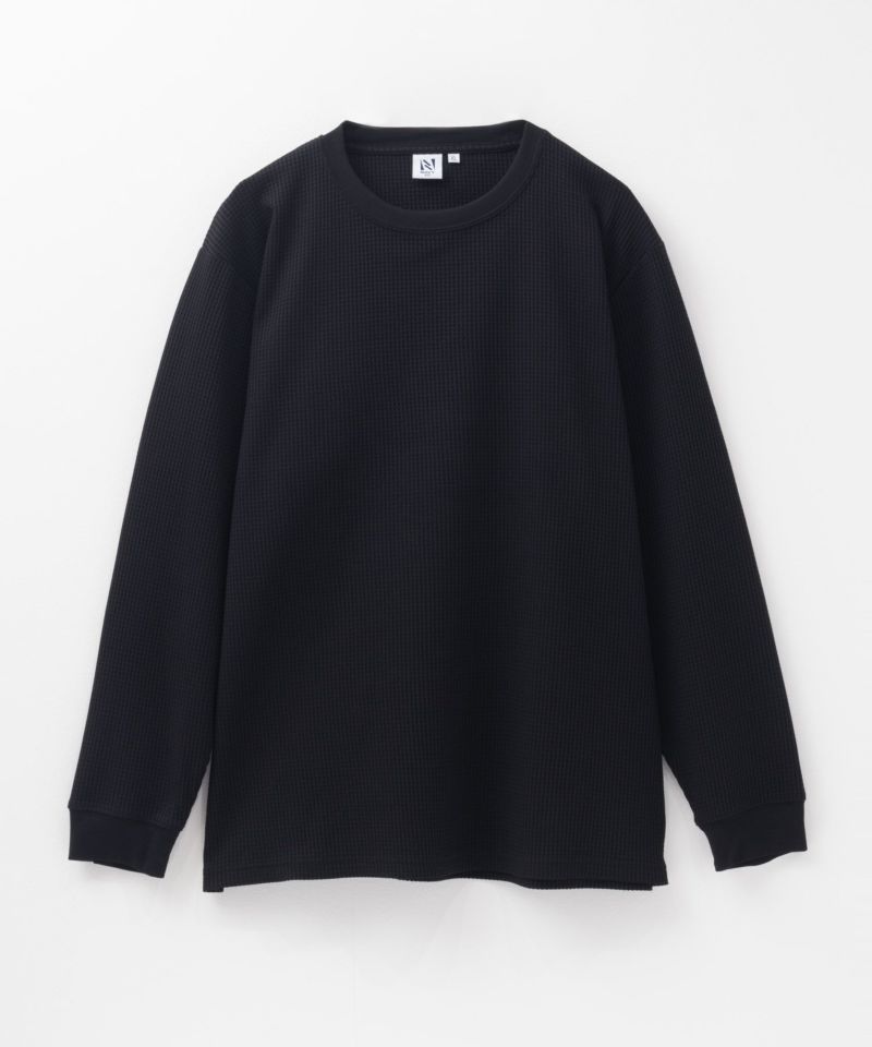 NAVY FIT  ストレッチワッフル長袖Tシャツ メンズ商品画像-5