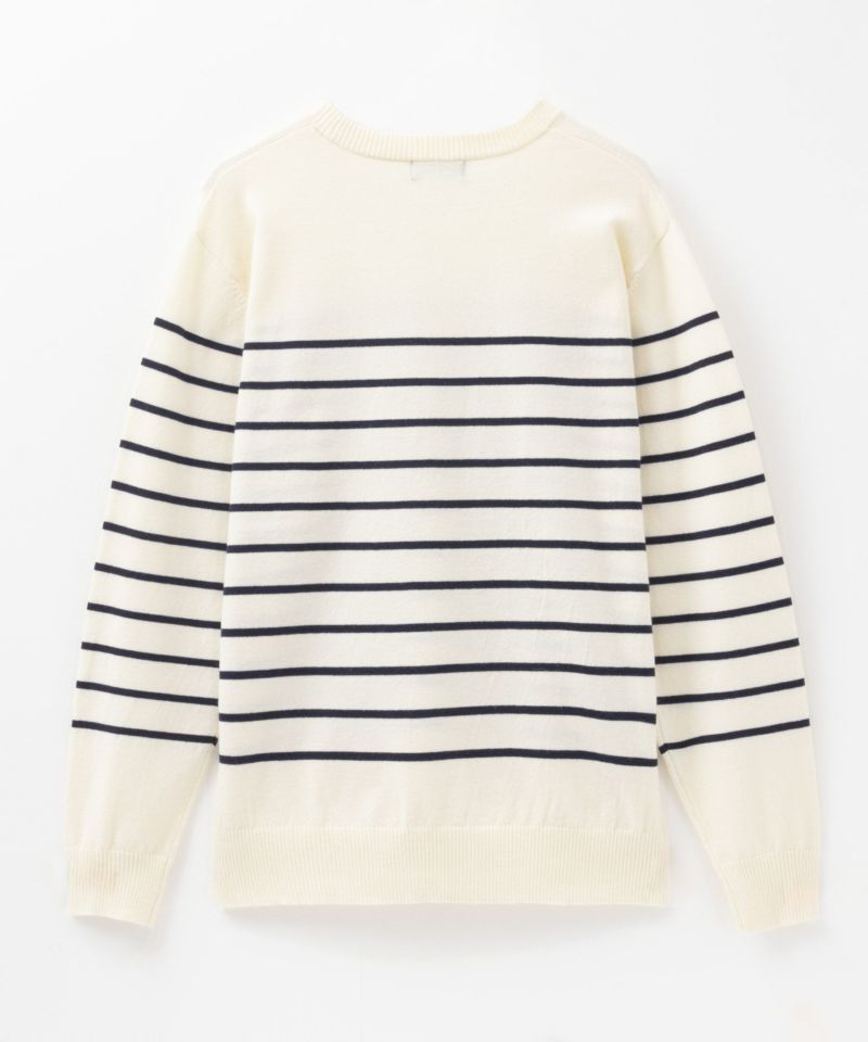 NAVY  素肌ニット ボーダーニット メンズ商品画像-4