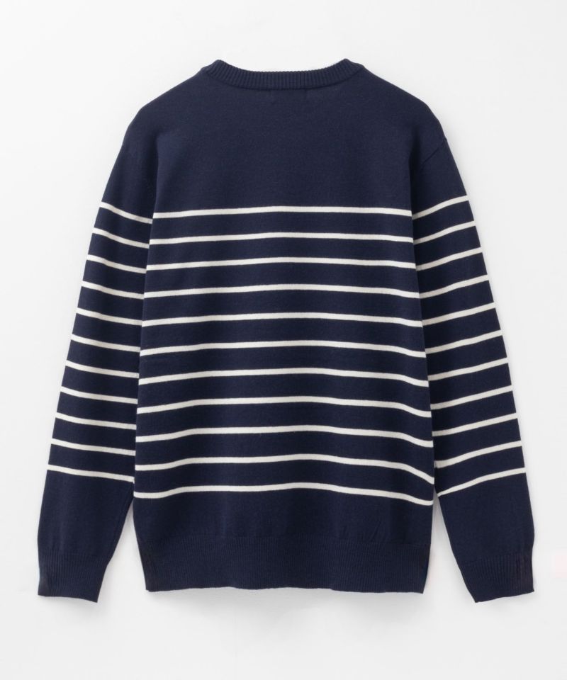 NAVY  素肌ニット ボーダーニット メンズ商品画像-6